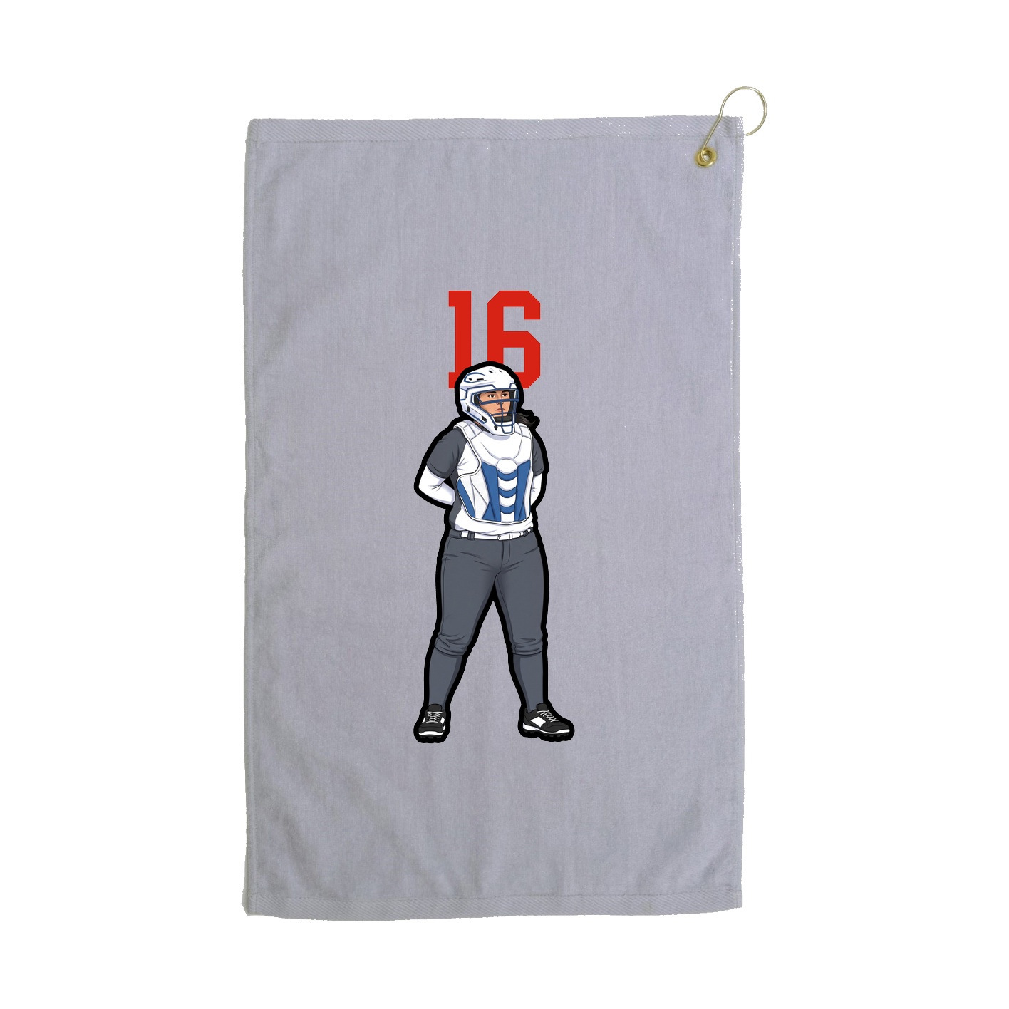 Golf Towel — Number Top in Grey