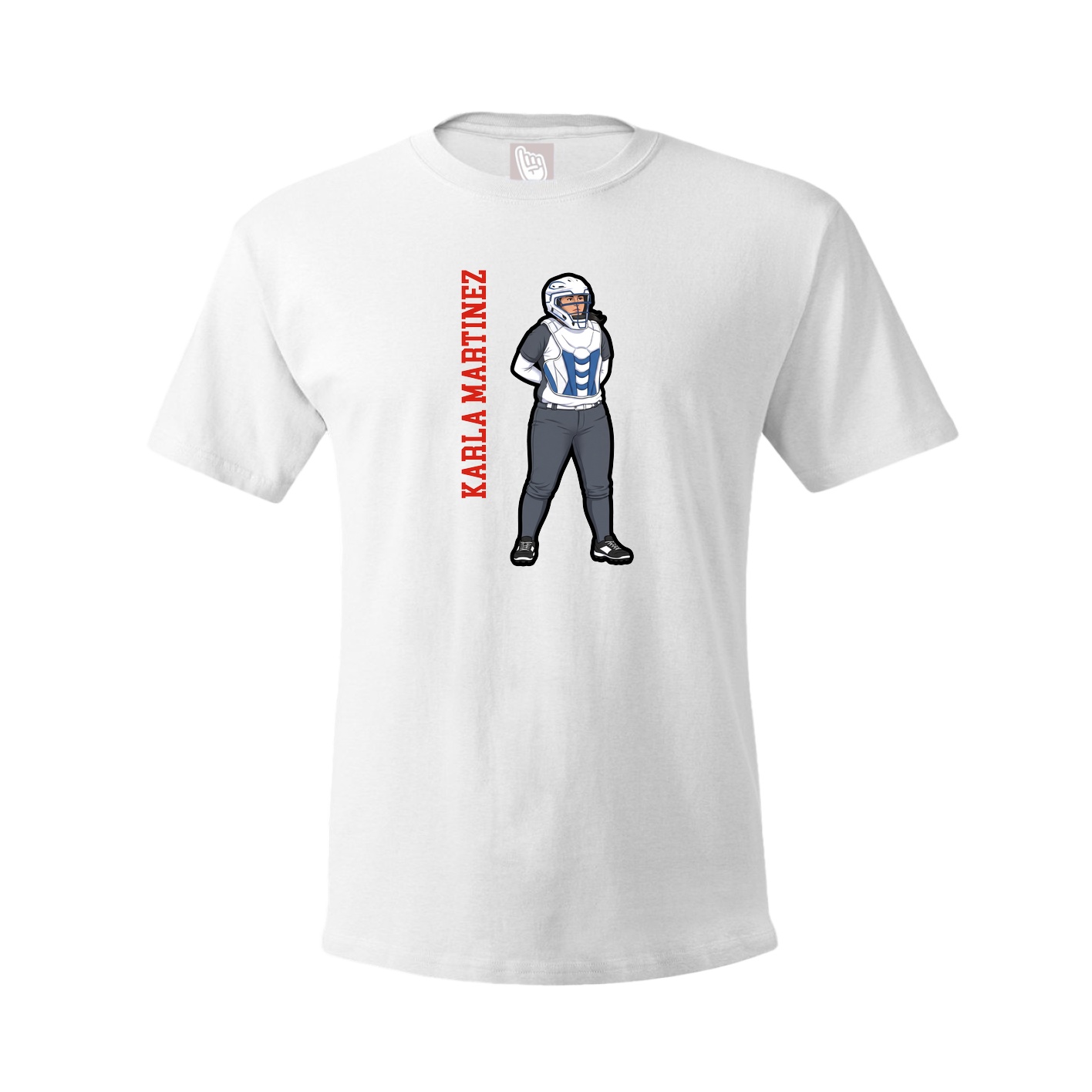 Youth Tee — Name Vertical in White