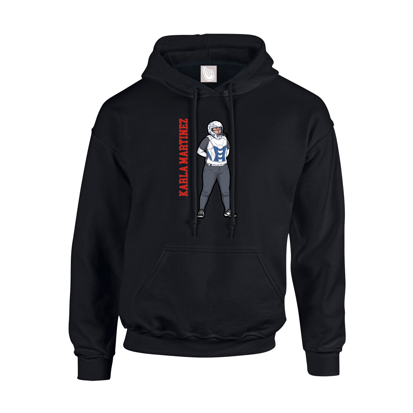 Youth Hoodie — Name Vertical in Black