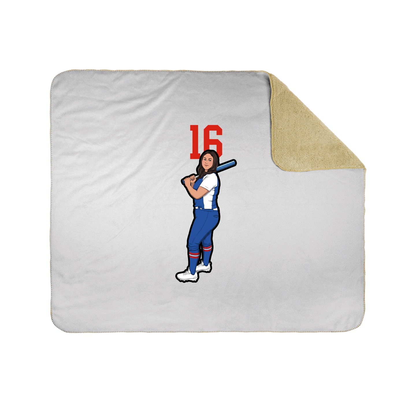Throw Blanket — Number Top in White