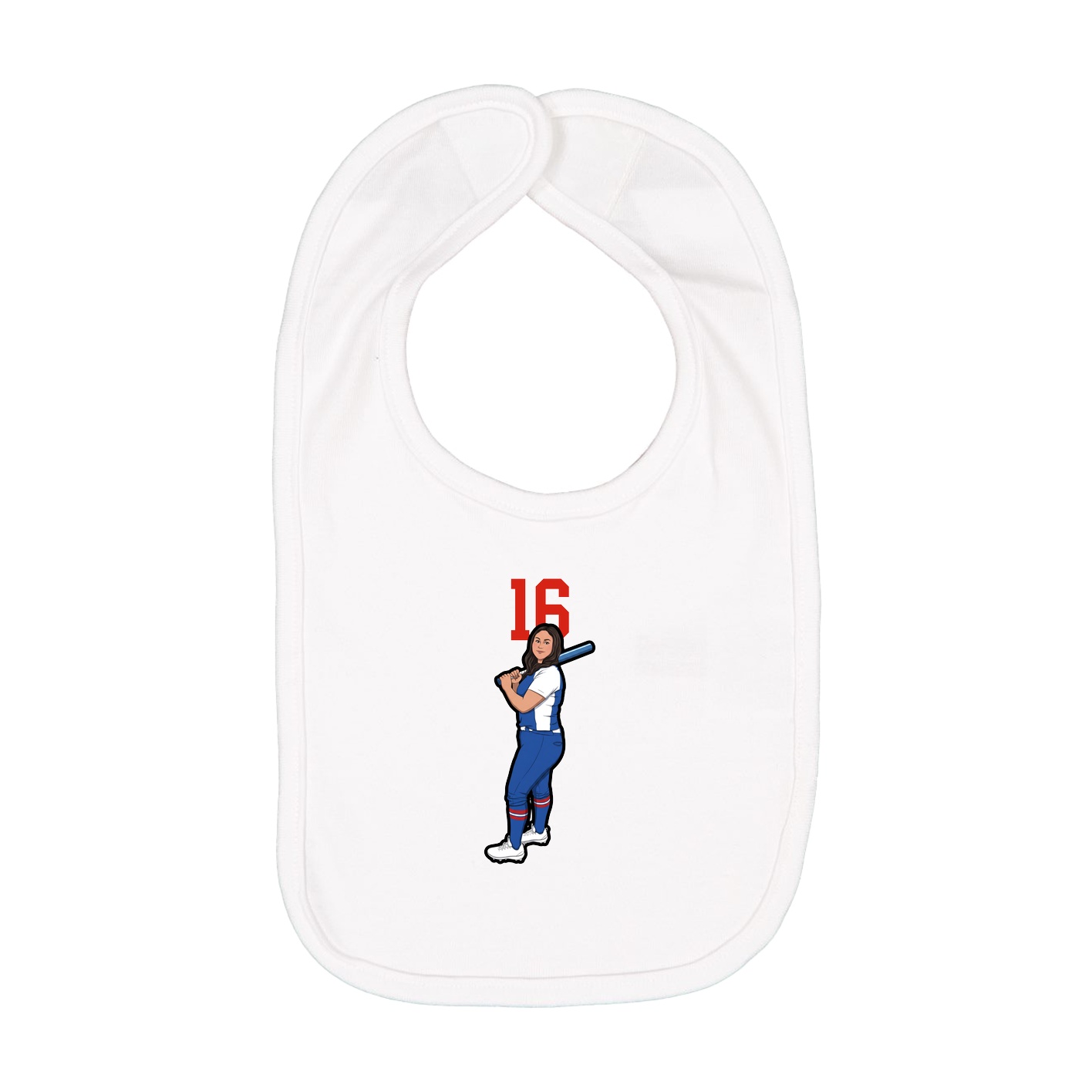 Infant Bib — Number Top in White
