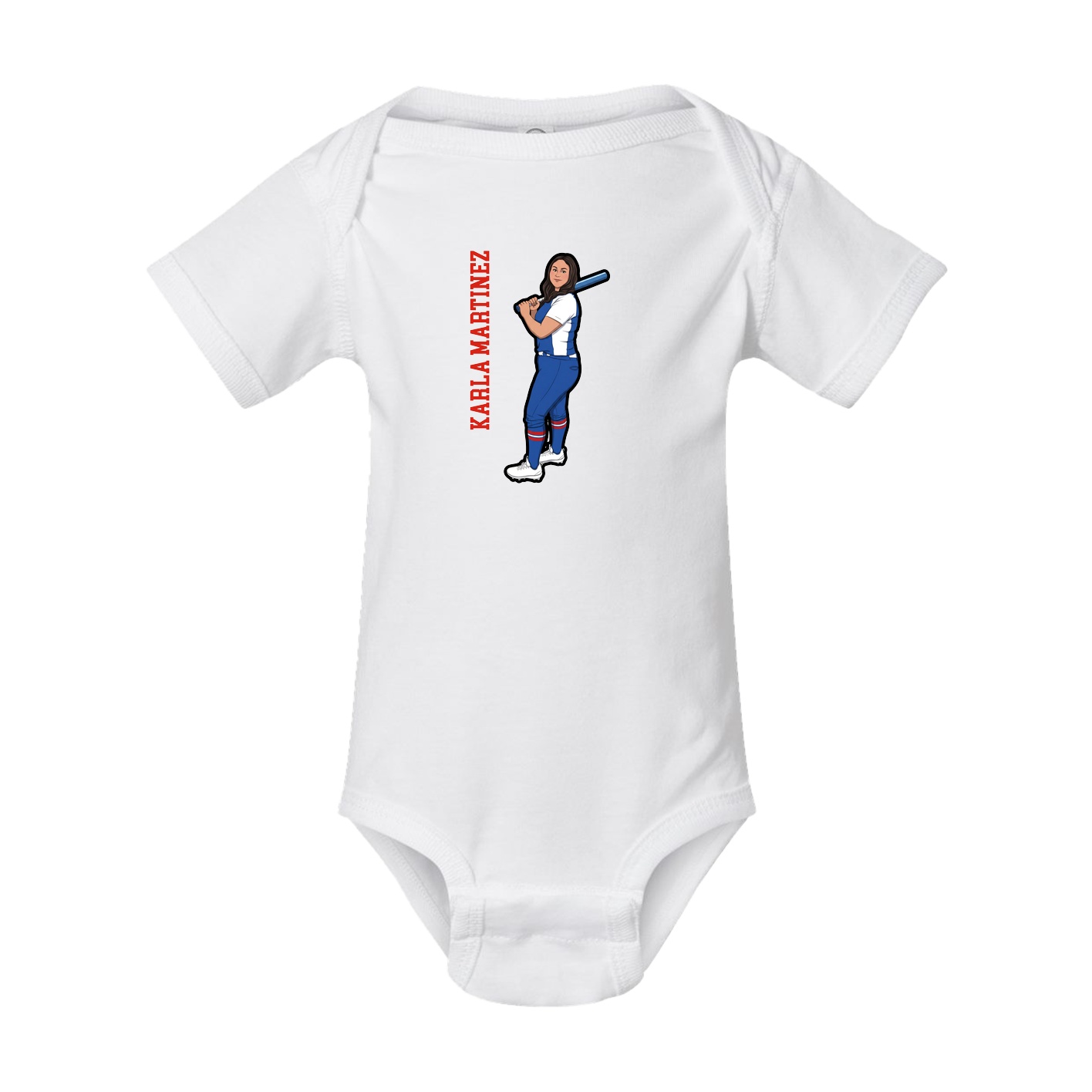 Baby Onesie — Name Vertical in White