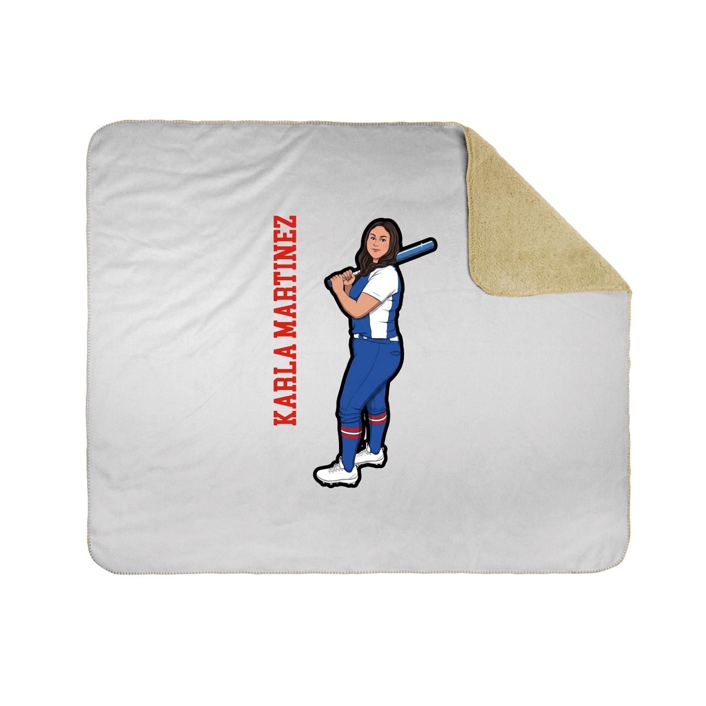 Throw Blanket — Name Vertical in White