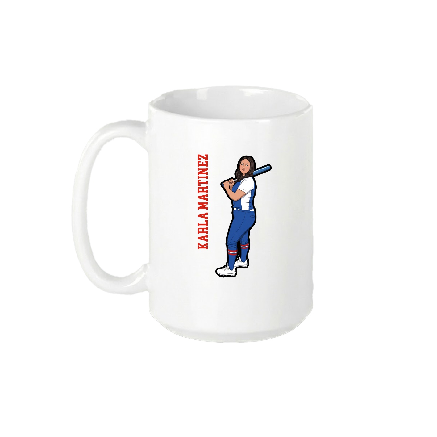 15oz Coffee Mug — Name Vertical in White