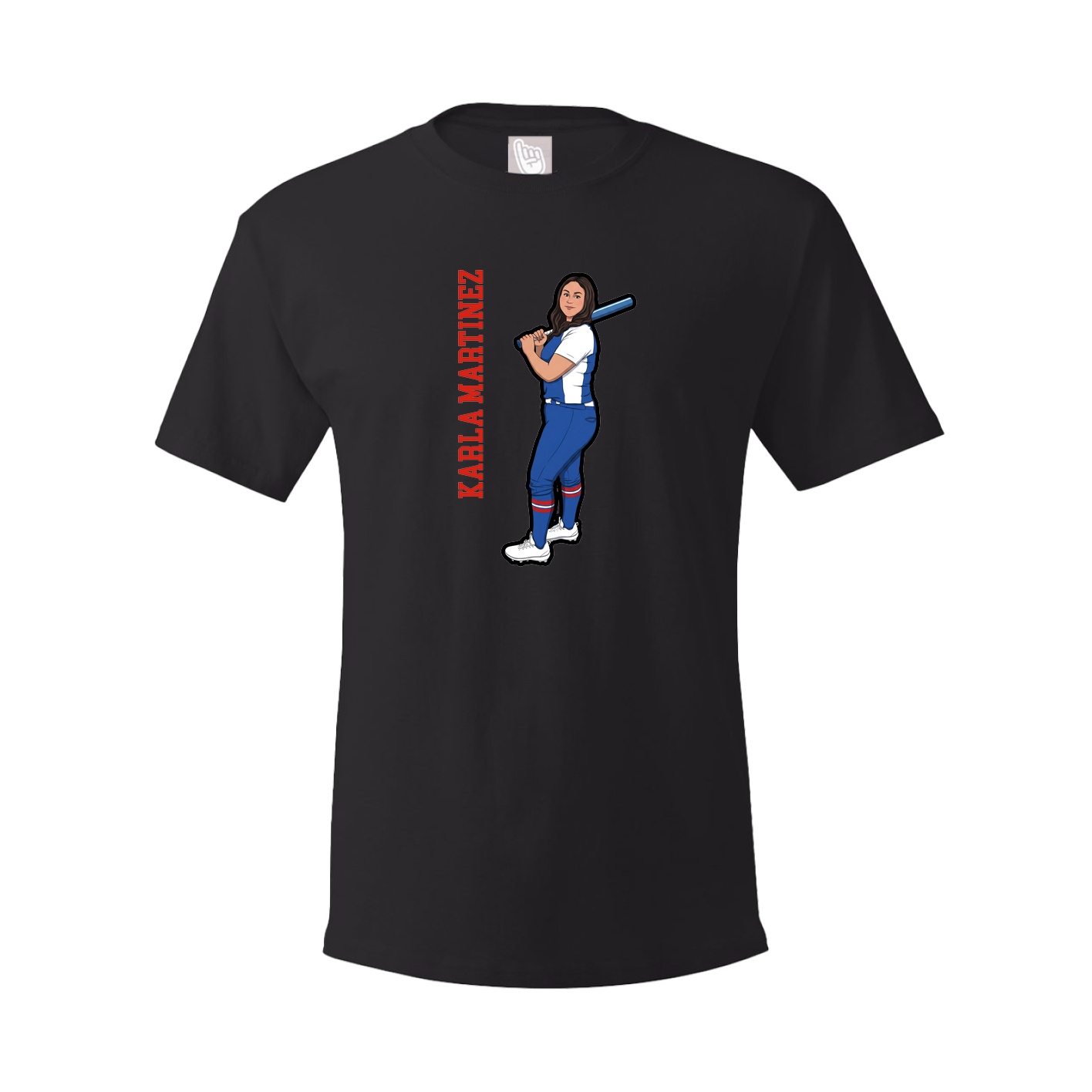 Youth Tee — Name Vertical in Black