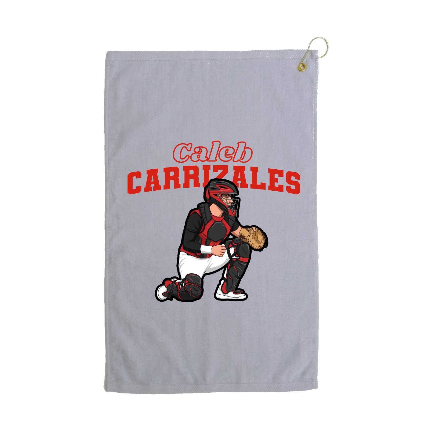 Golf Towel — Name Arch in Grey
