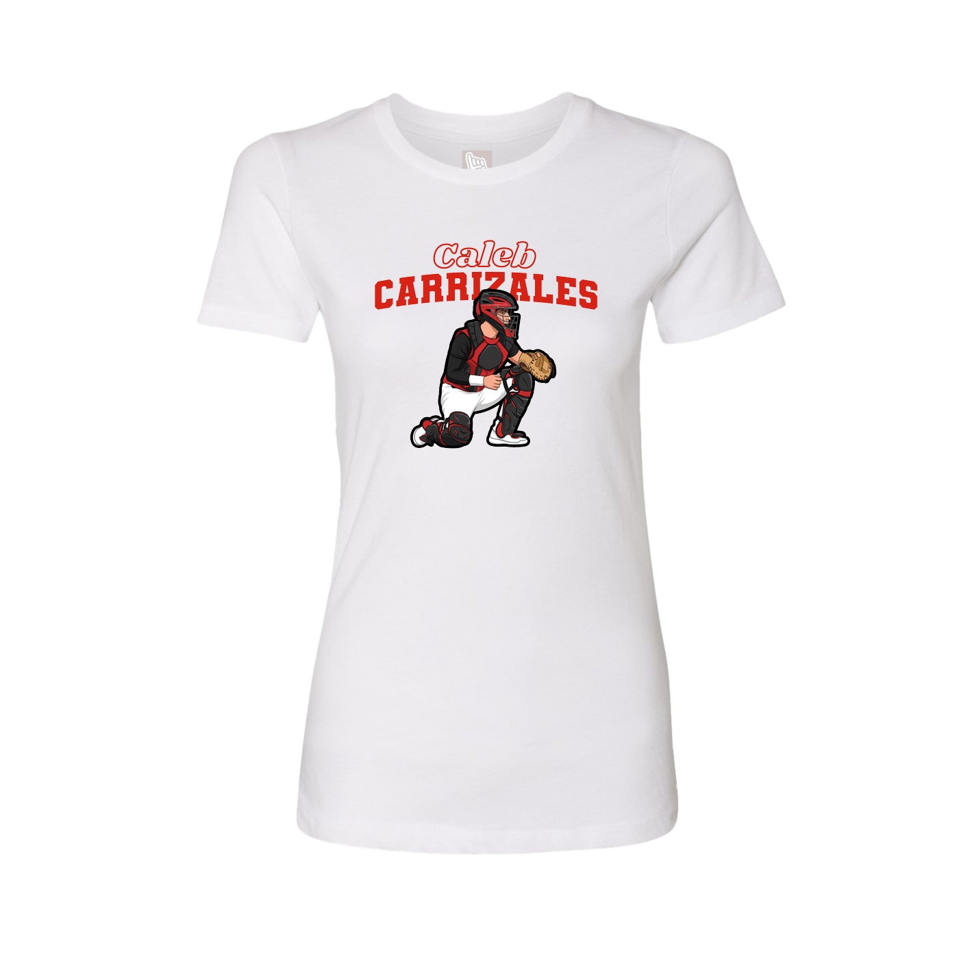 Fitted Women's Tee — Name Arch in White