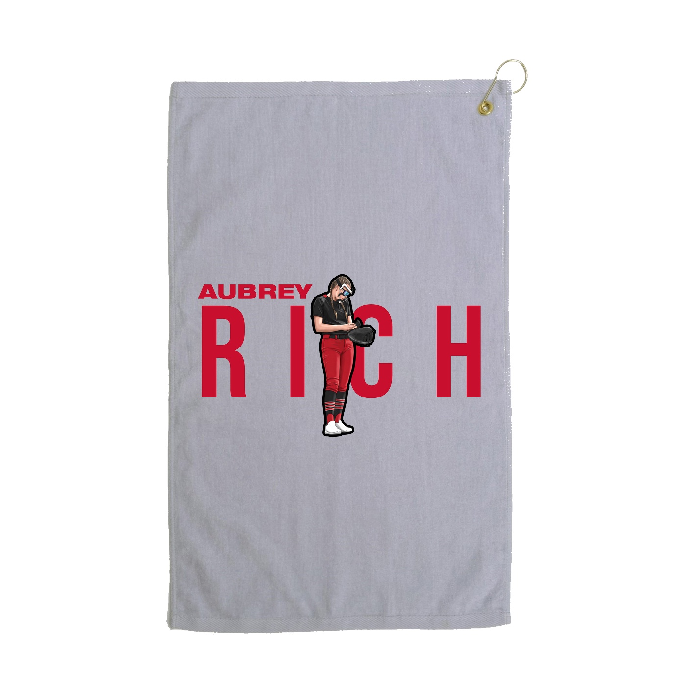 Golf Towel — Player Name in Grey