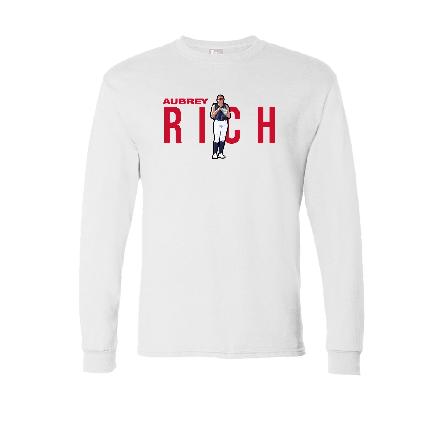 Long Sleeve Tee — Player Name in White