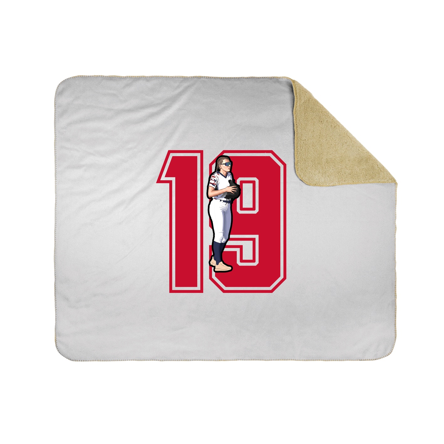 Throw Blanket — Number in White