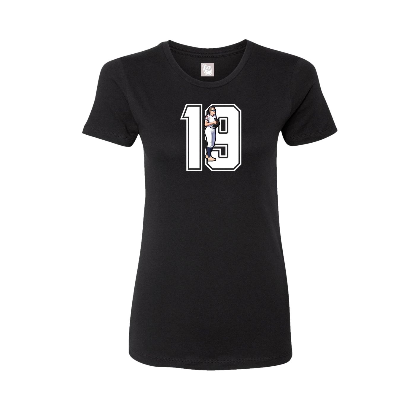 Womens Tee — Number in Black