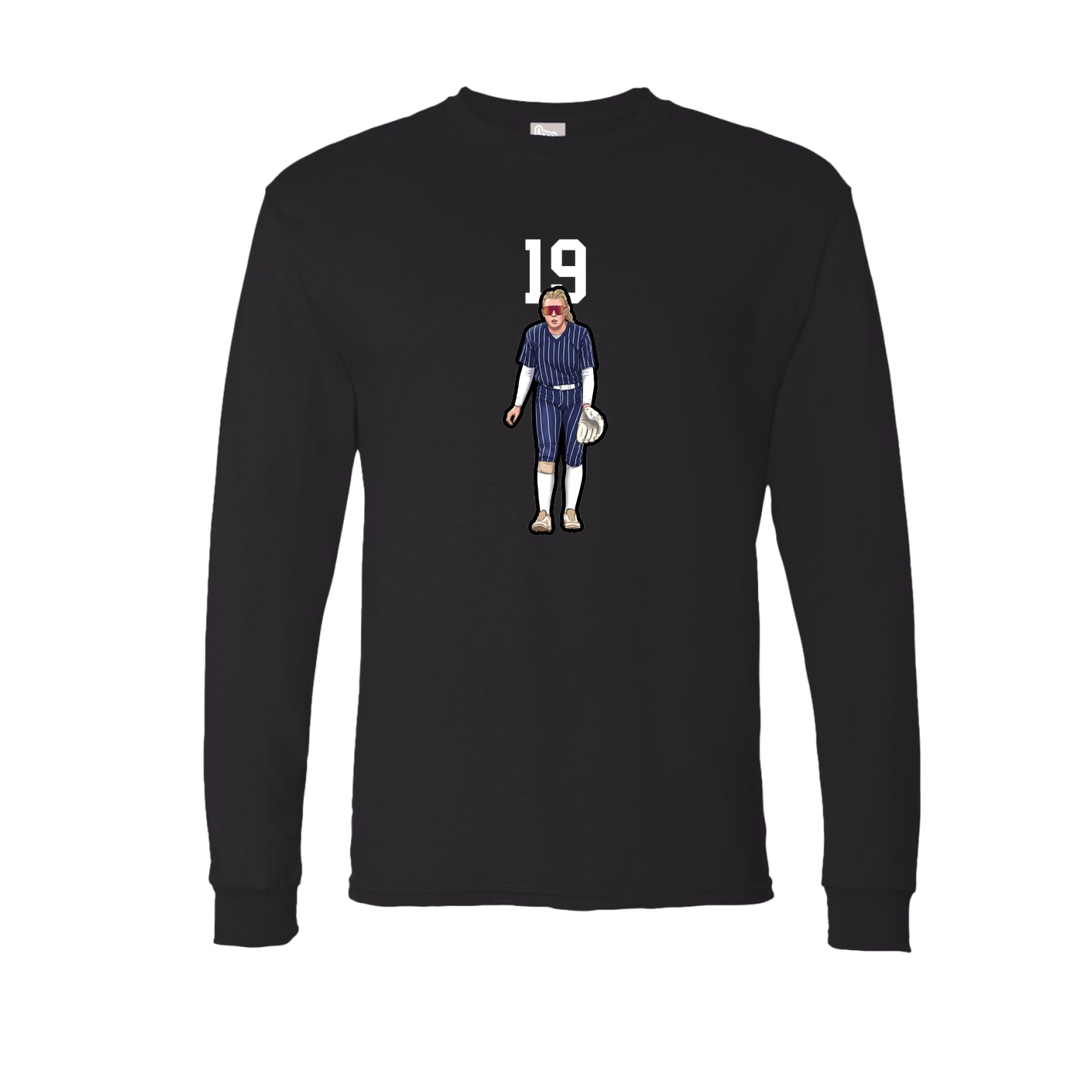 Long Sleeve Tee — Number Top in Black
