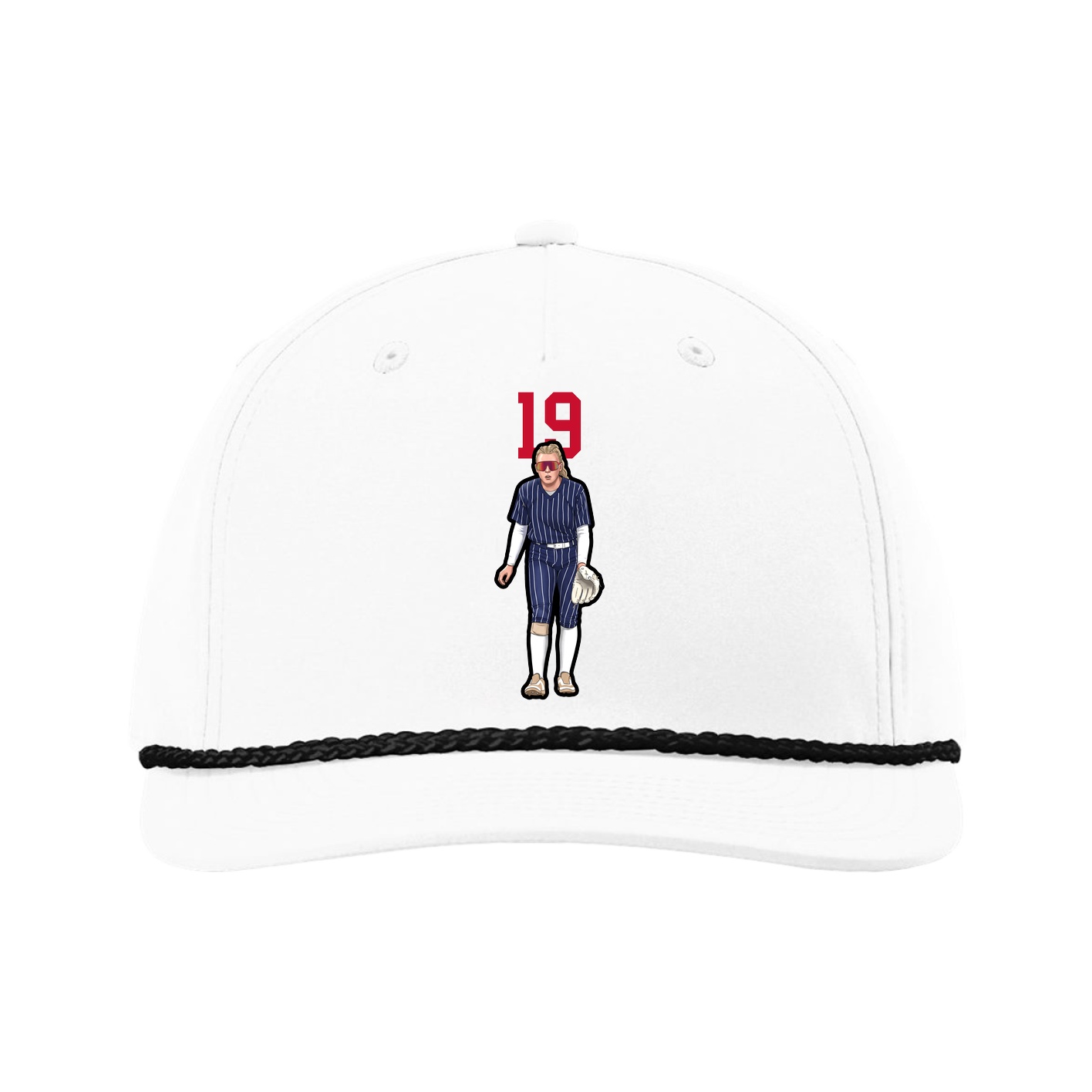 Five-Panel Classic Rope Cap — Number Top in White