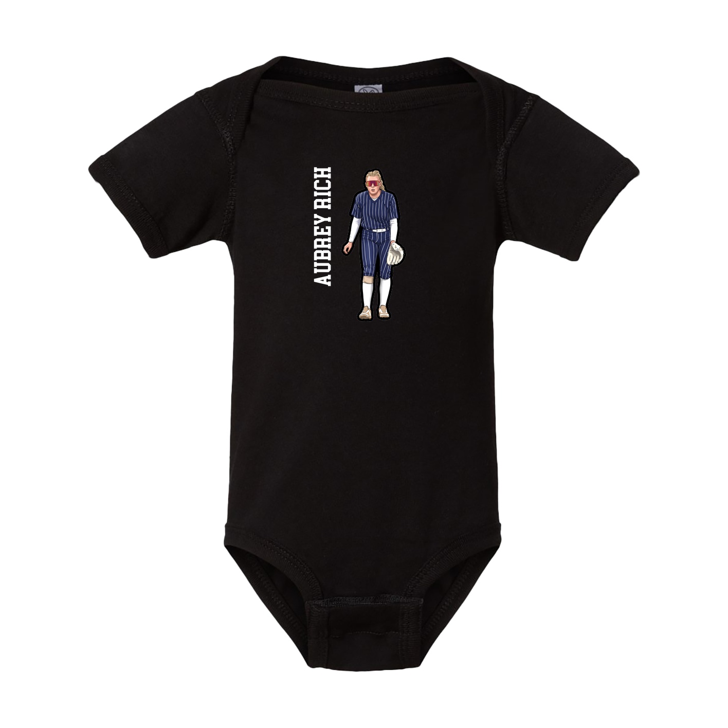 Baby Onesie — Name Vertical in Black