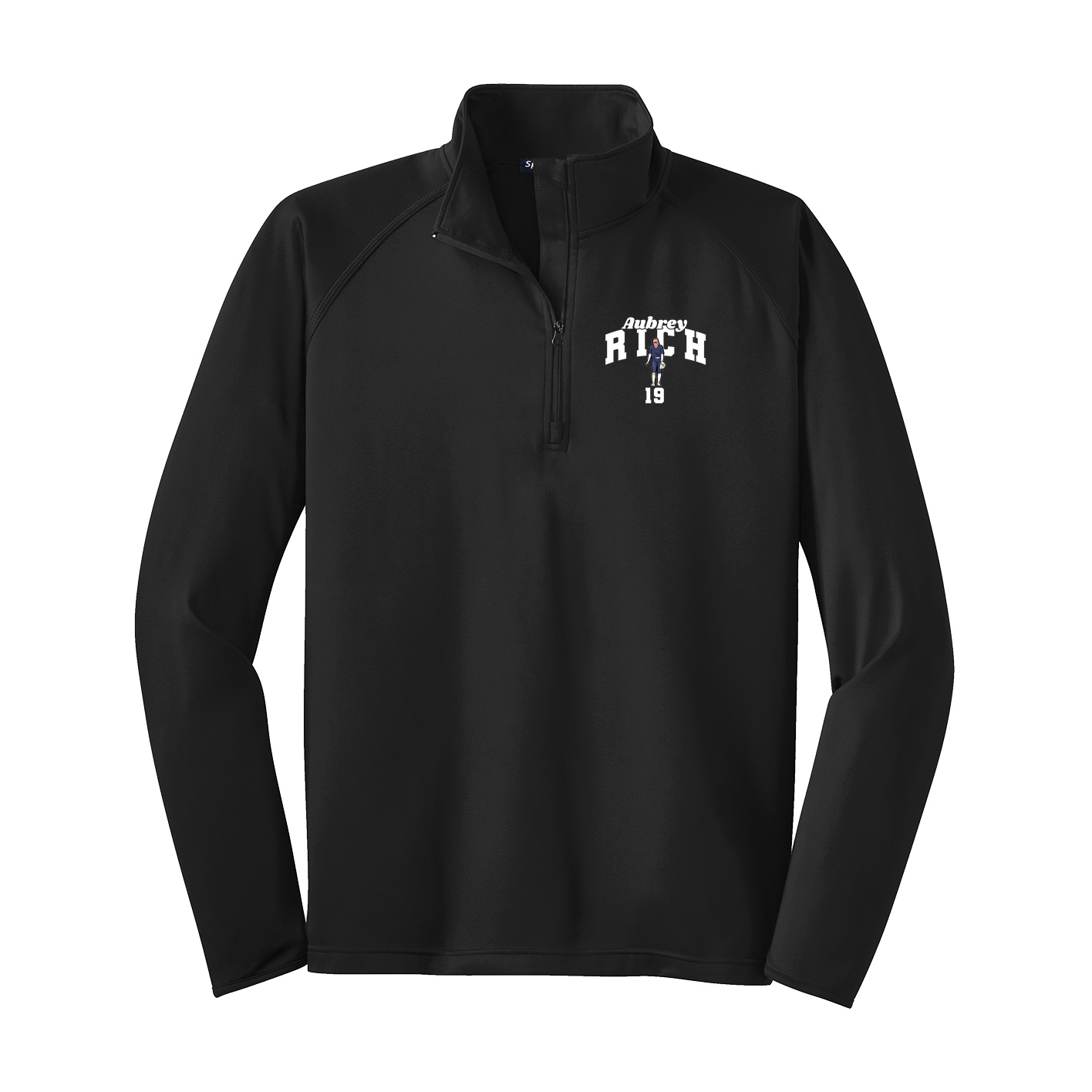 Q-Zip Pullover — Signature Arch in Black