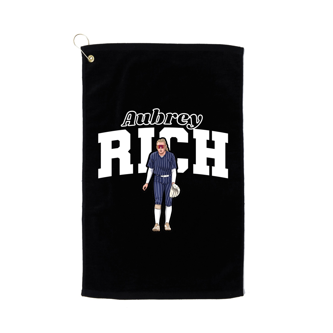 Golf Towel — Name Arch in Black