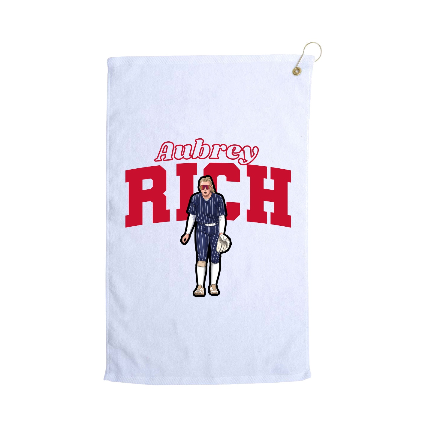 Golf Towel — Name Arch in White