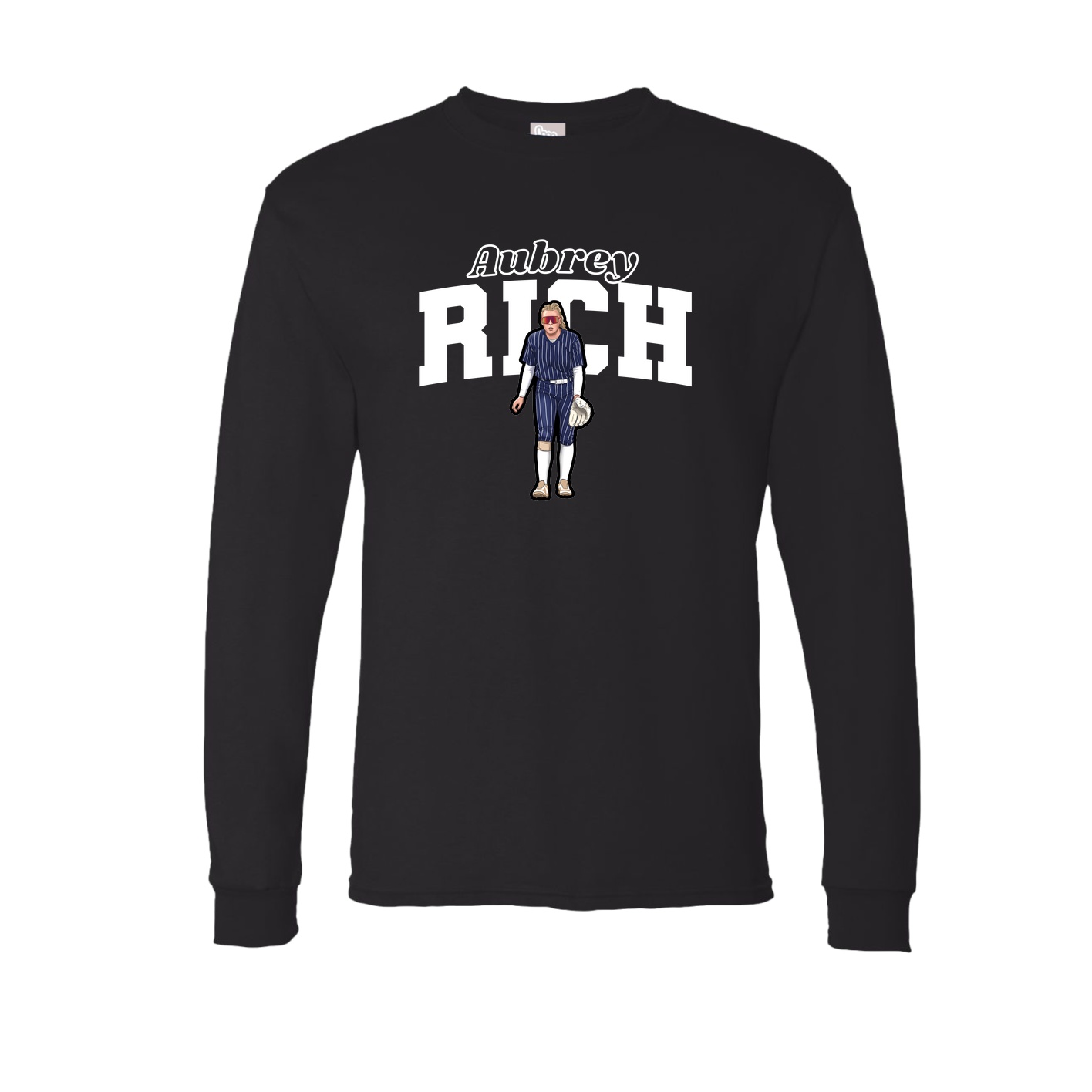 Long Sleeve Tee — Name Arch in Black