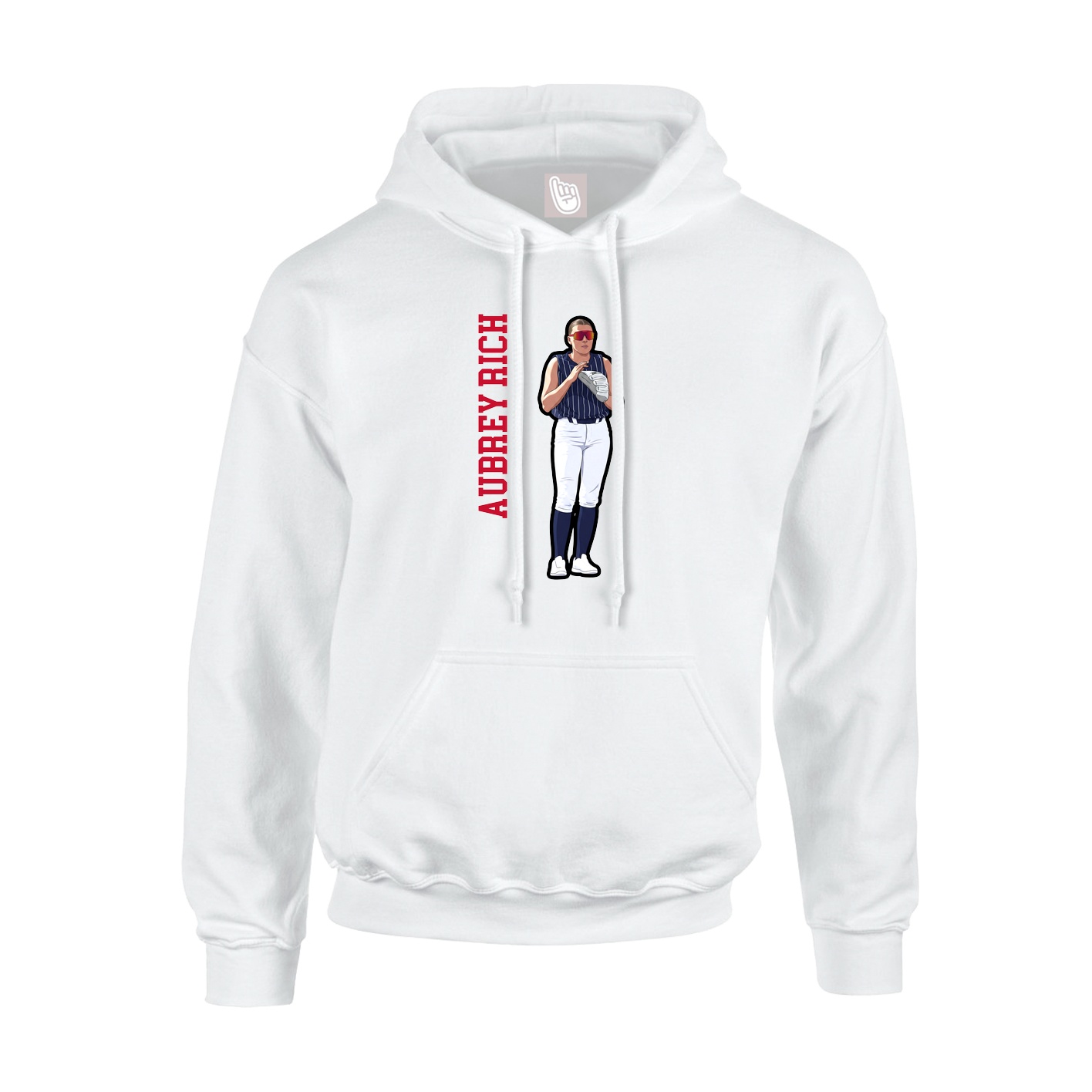 Youth Hoodie — Name Vertical in White