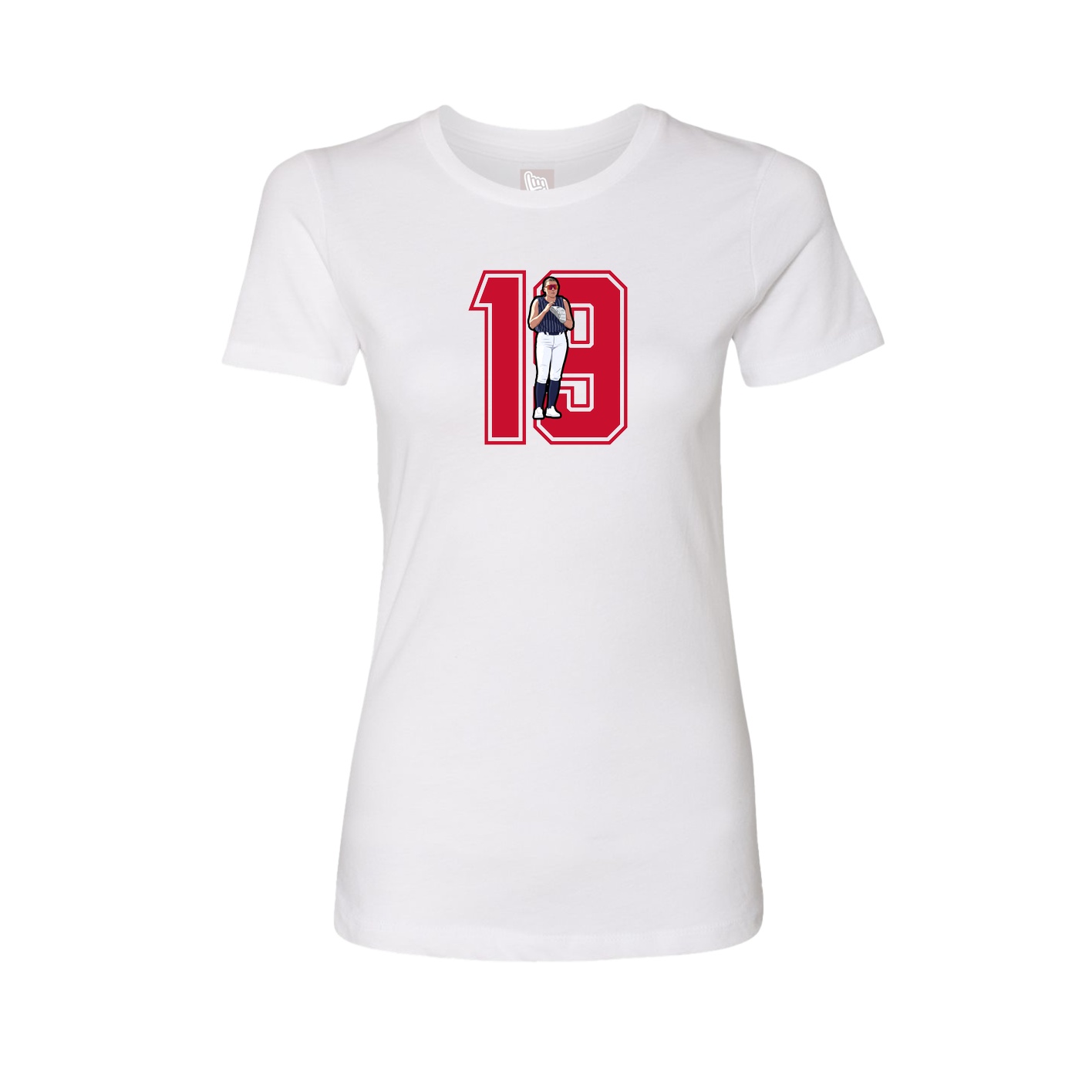 Womens Tee — Number in White