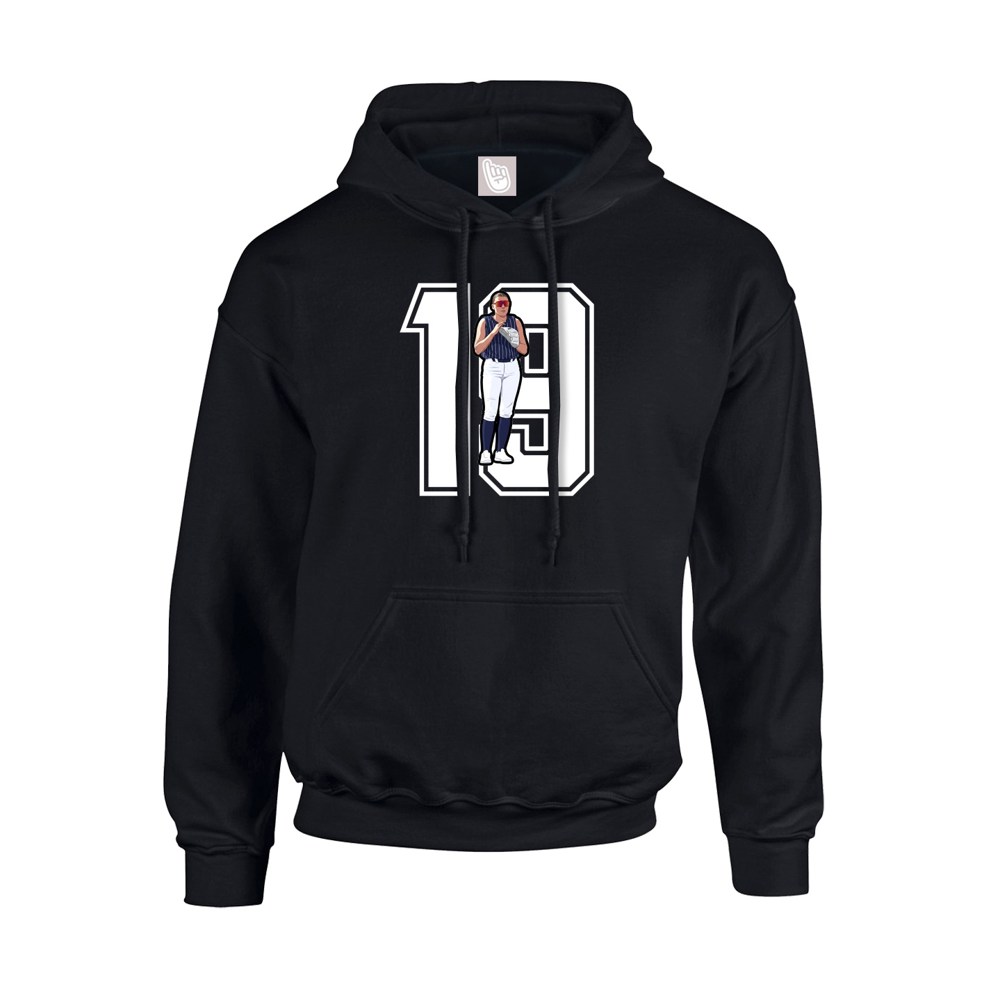 Youth Hoodie — Number in Black