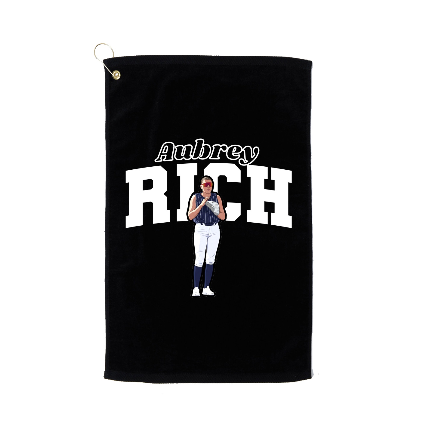 Golf Towel — Name Arch in Black