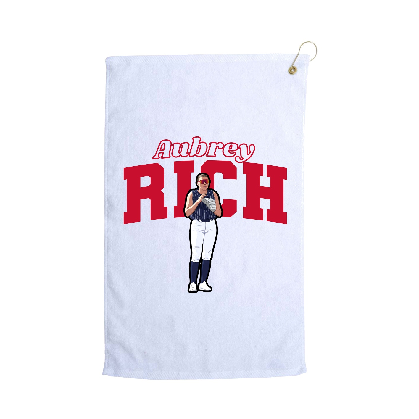 Golf Towel — Name Arch in White