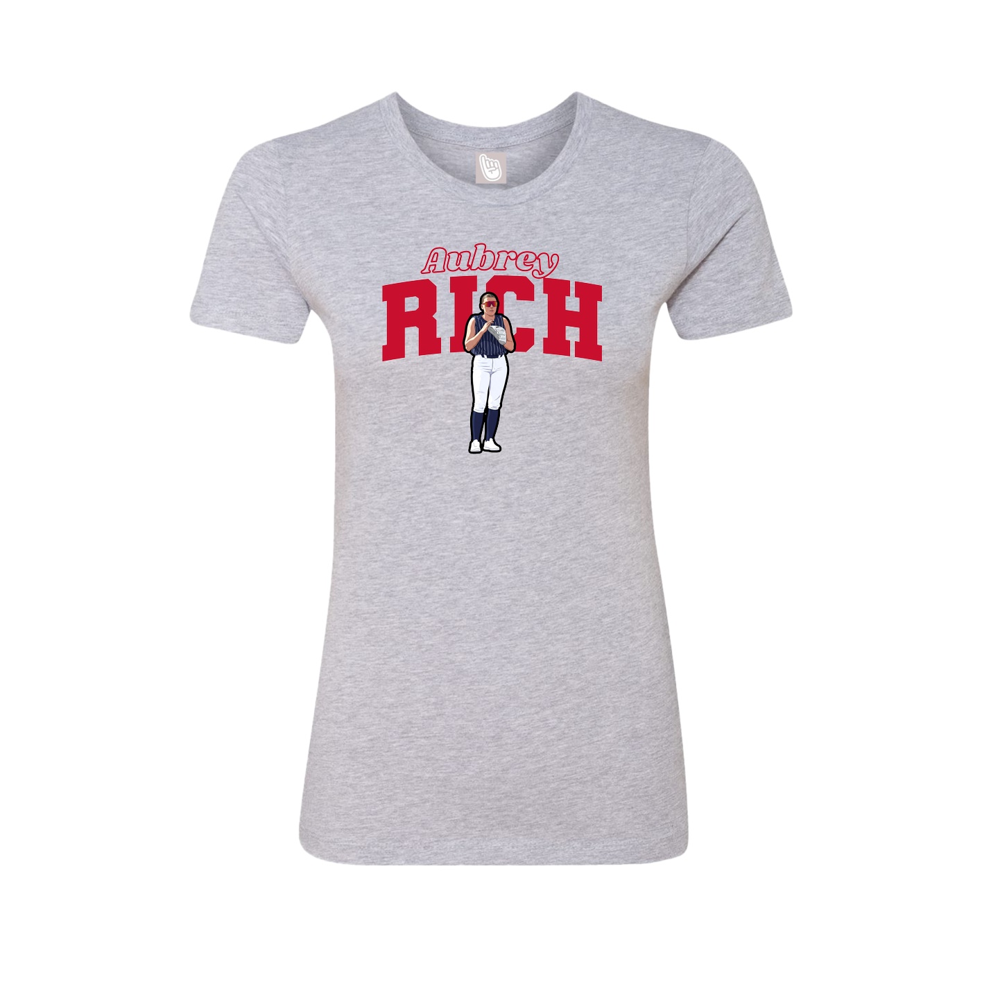 Womens Tee — Name Arch in Grey