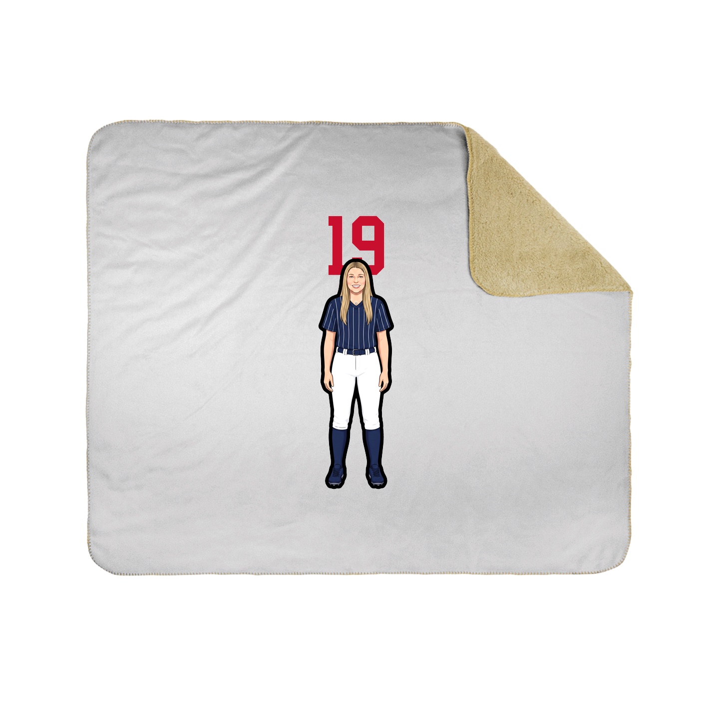 Throw Blanket — Number Top in White