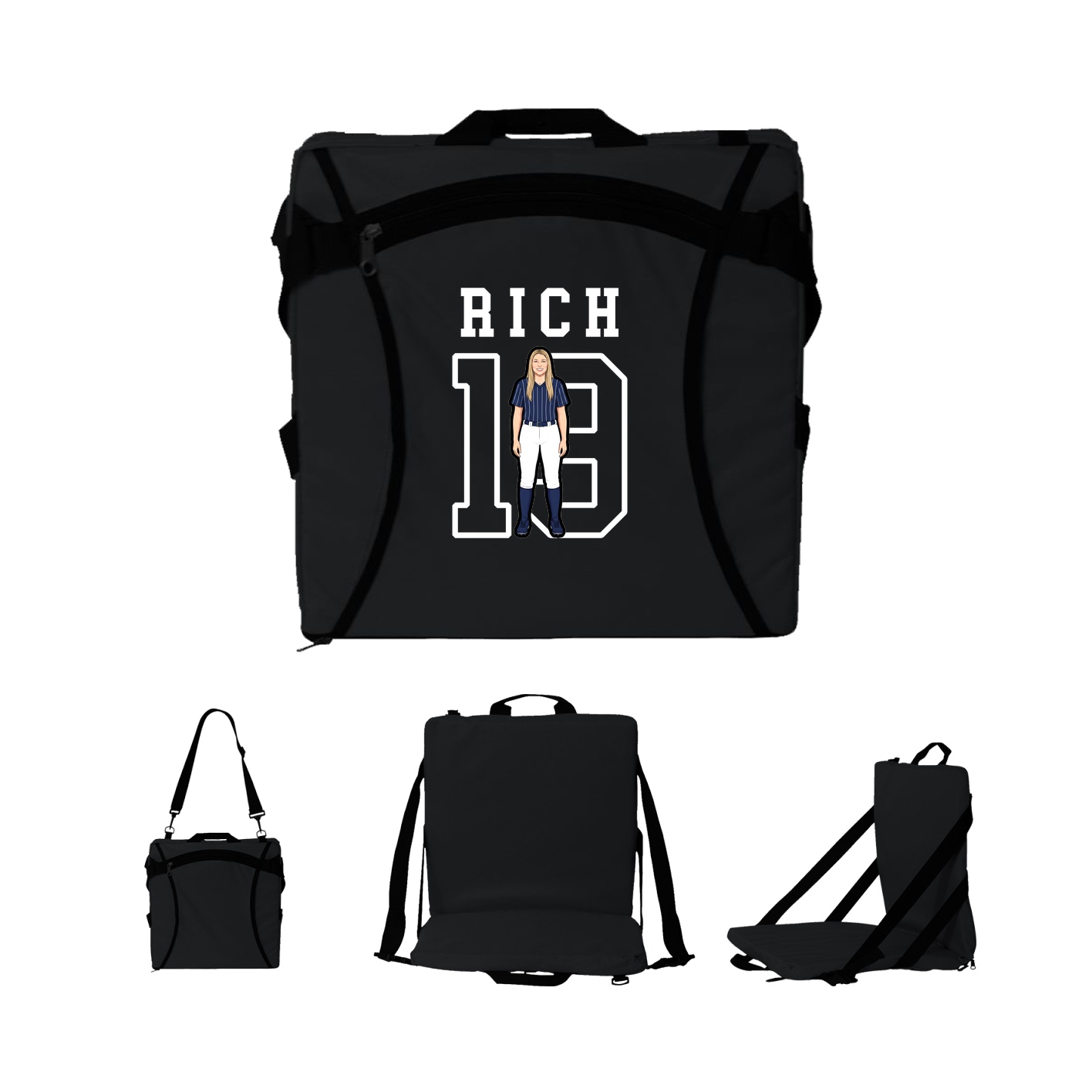 Folding Stadium Seat — Shirsey in Black