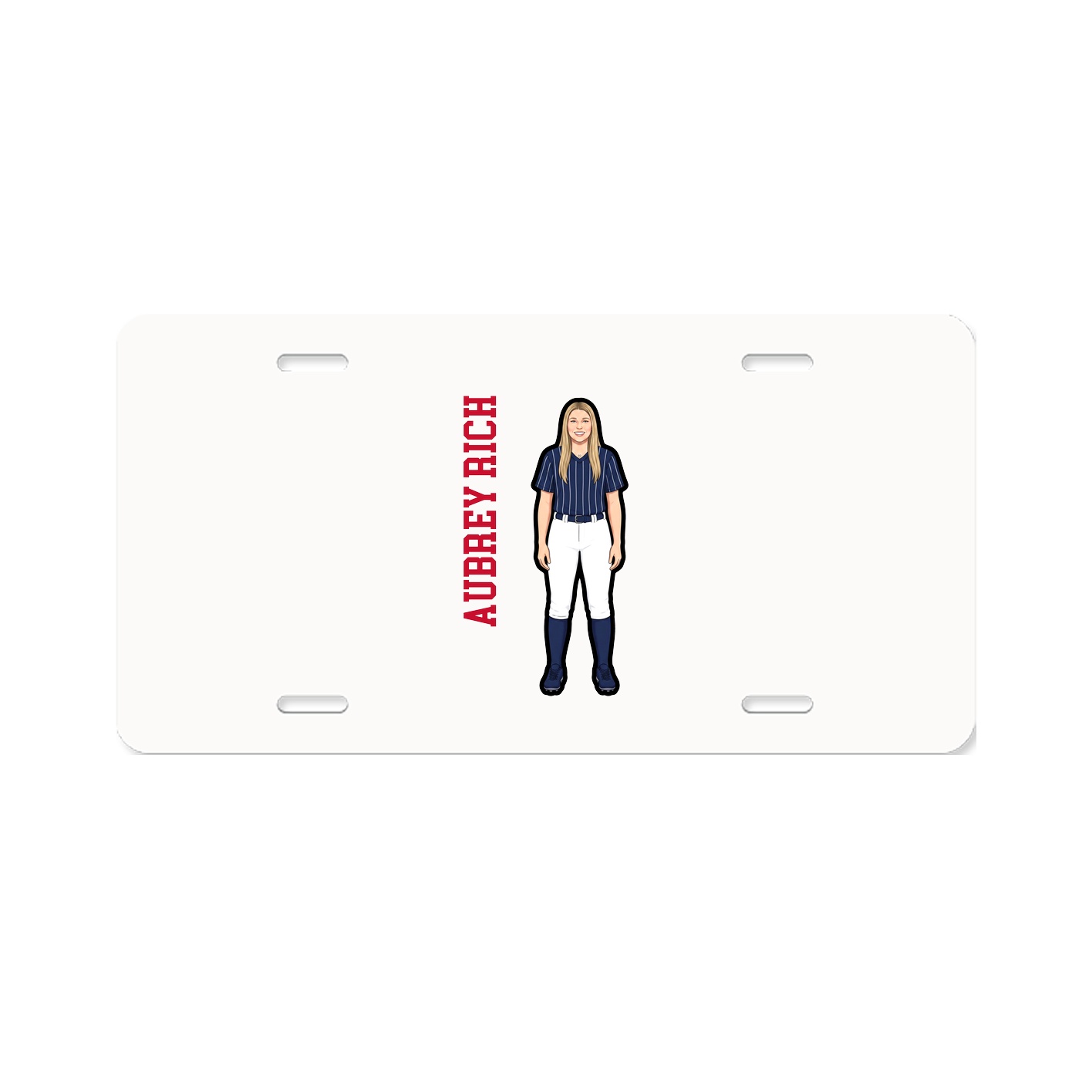 License Plate — Name Vertical in Classic
