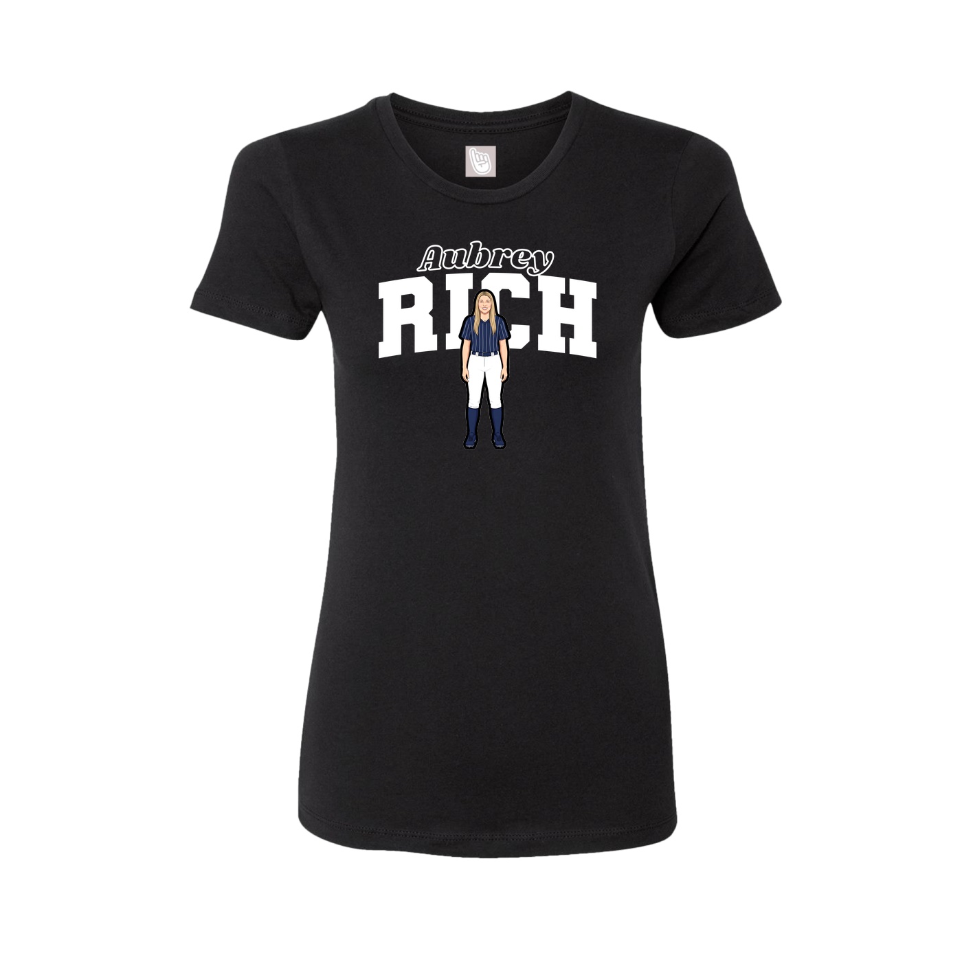 Womens Tee — Name Arch in Black