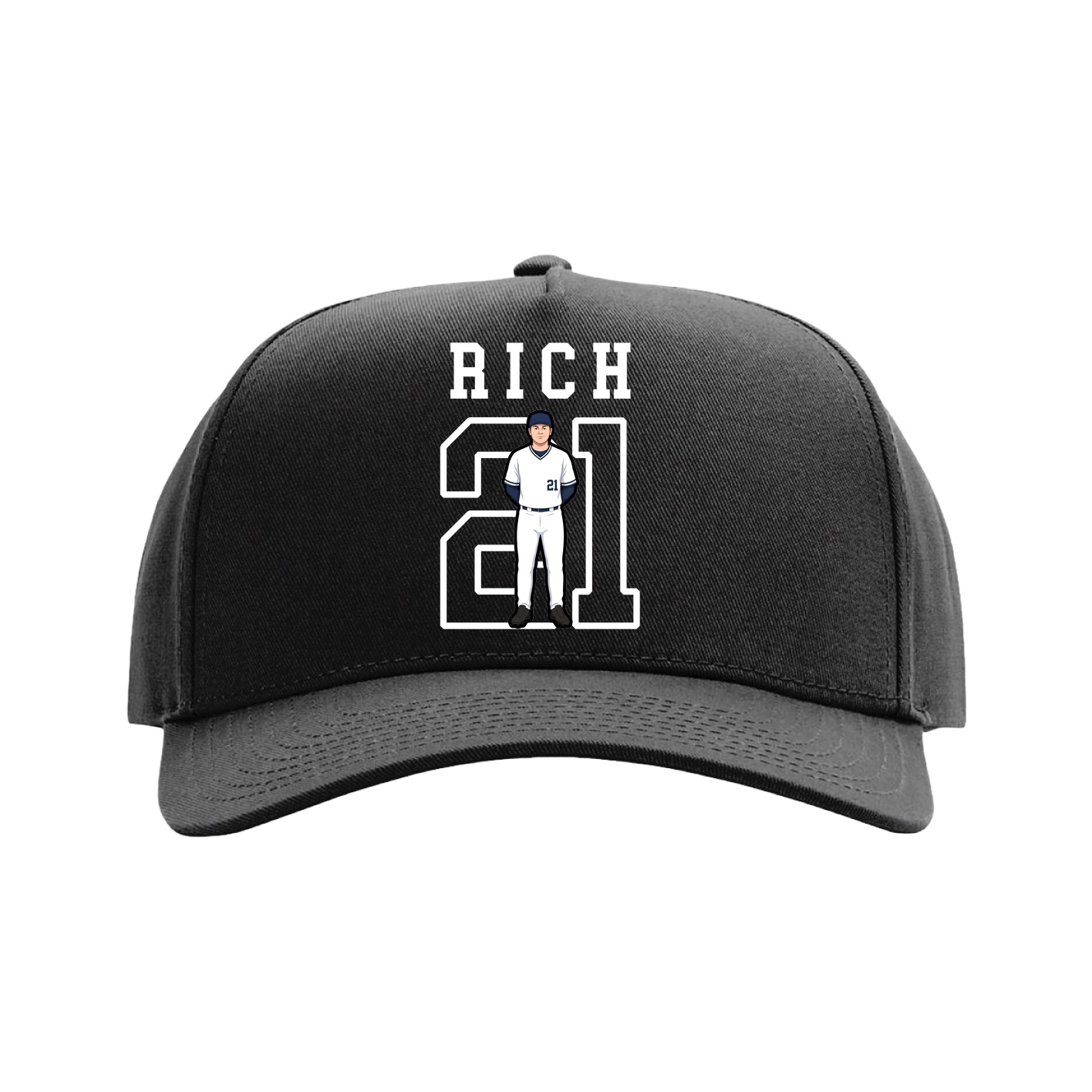Full Fabric Five-Panel Champ Cap — Shirsey in Black