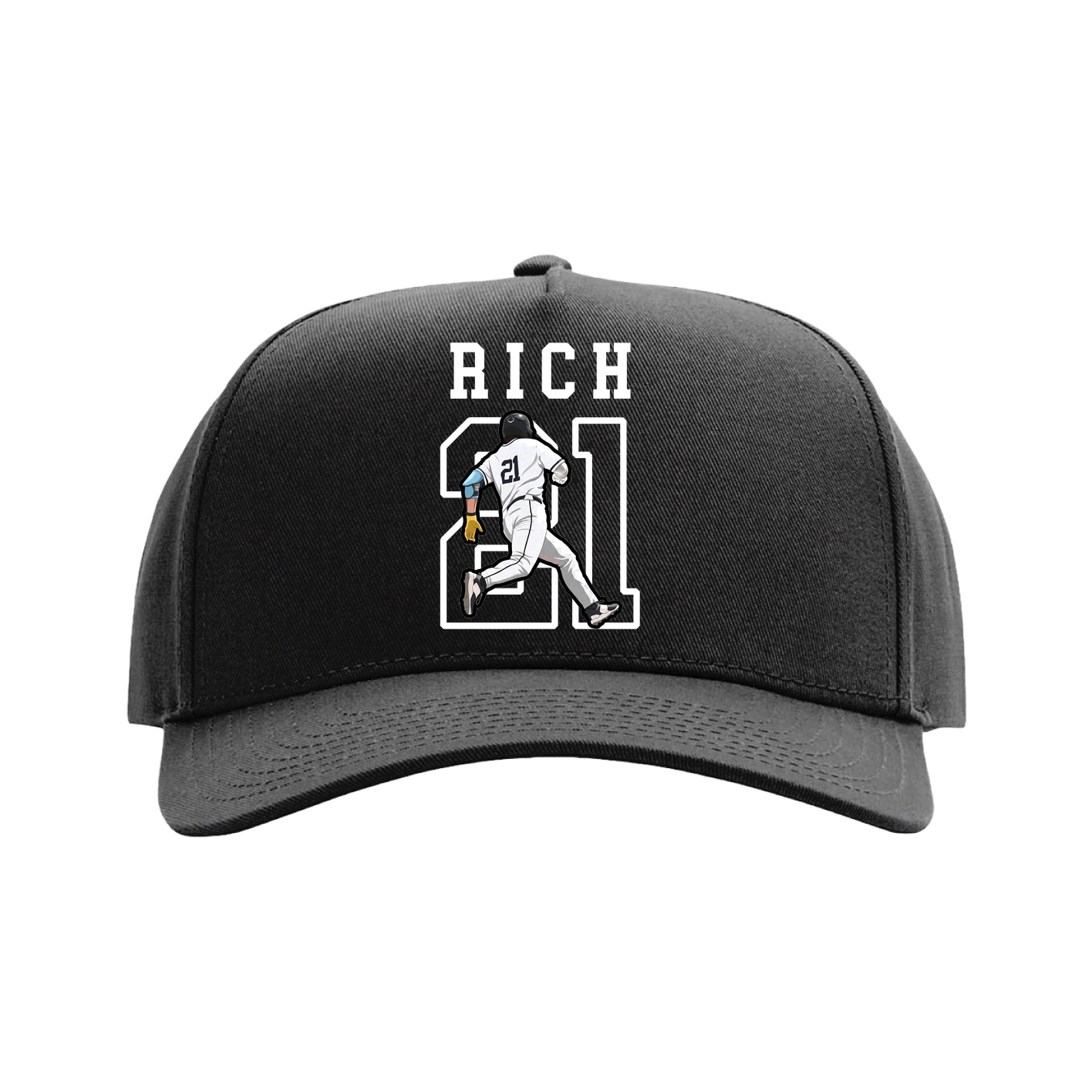 Full Fabric Five-Panel Champ Cap — Shirsey in Black