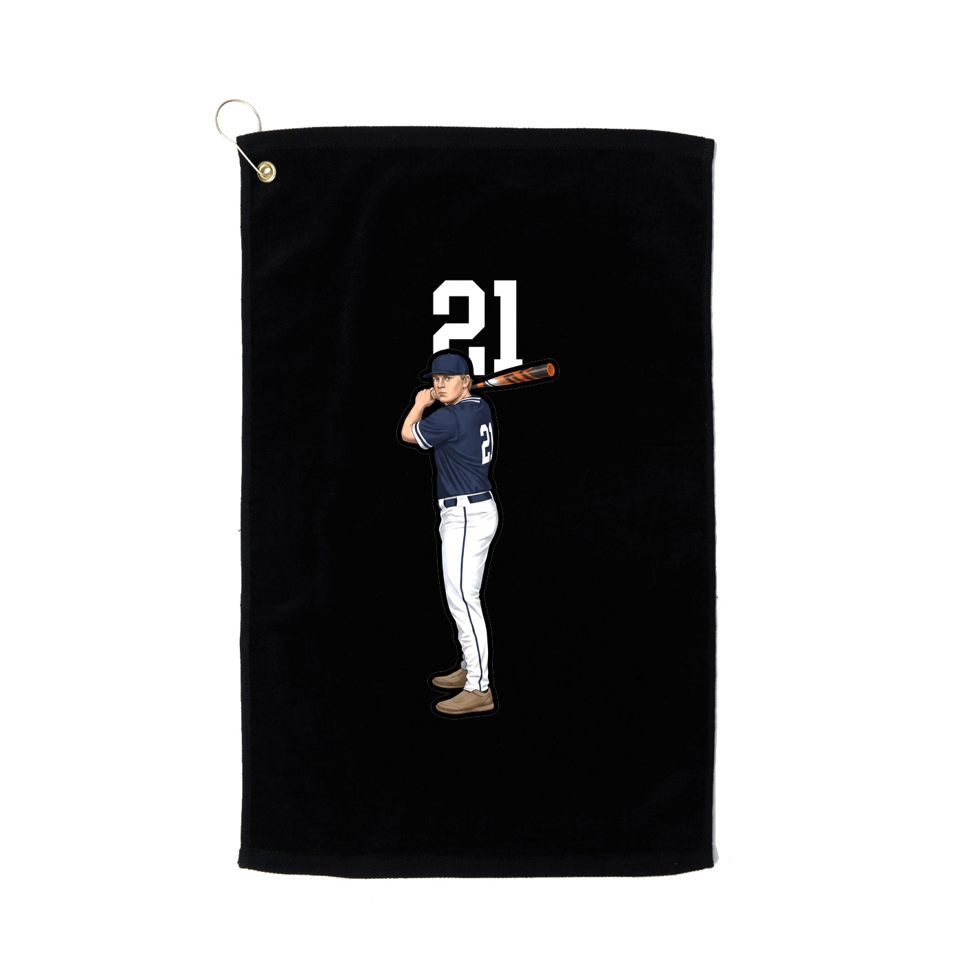Golf Towel — Number Top in Black