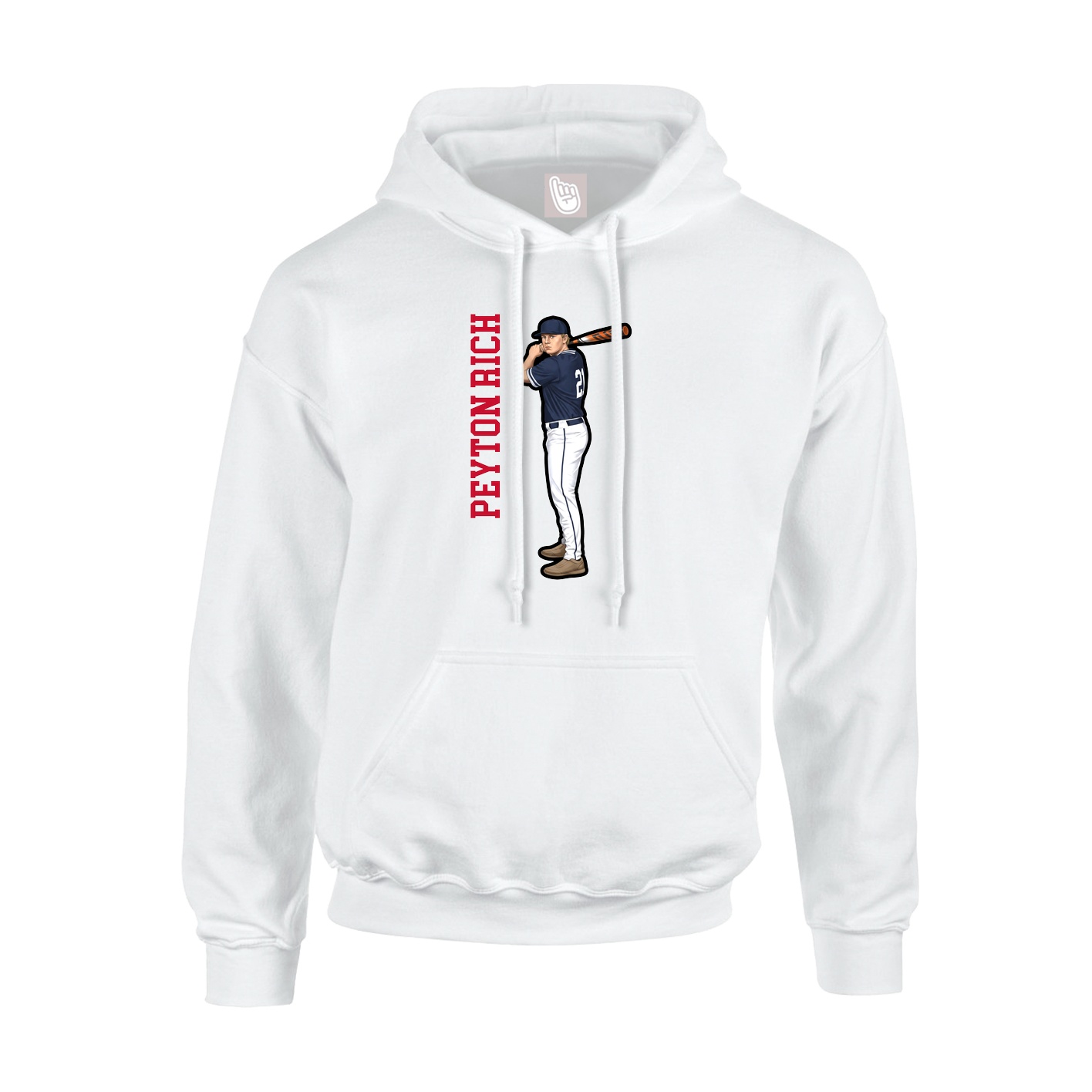 Youth Hoodie — Name Vertical in White