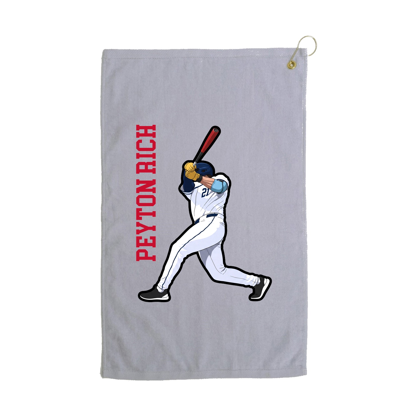 Golf Towel — Name Vertical in Grey