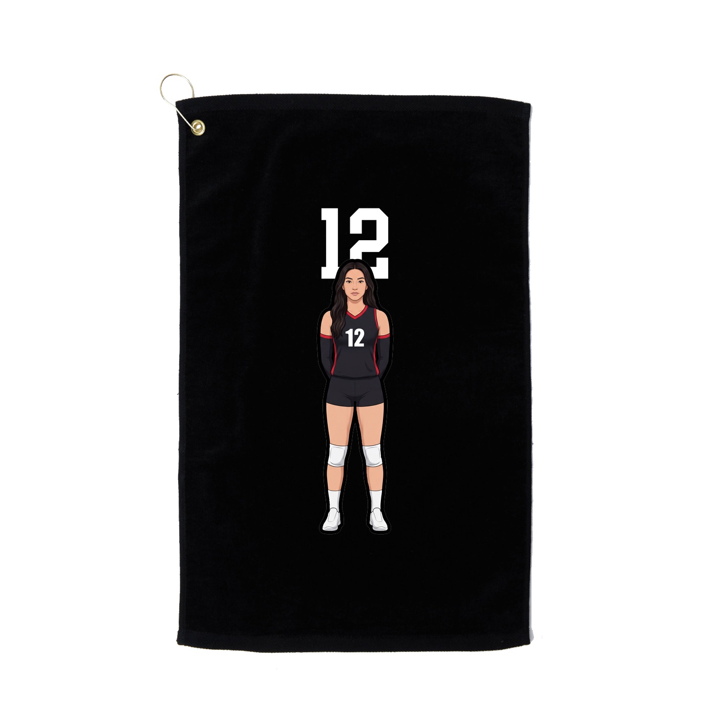 Golf Towel — Number Top in Black