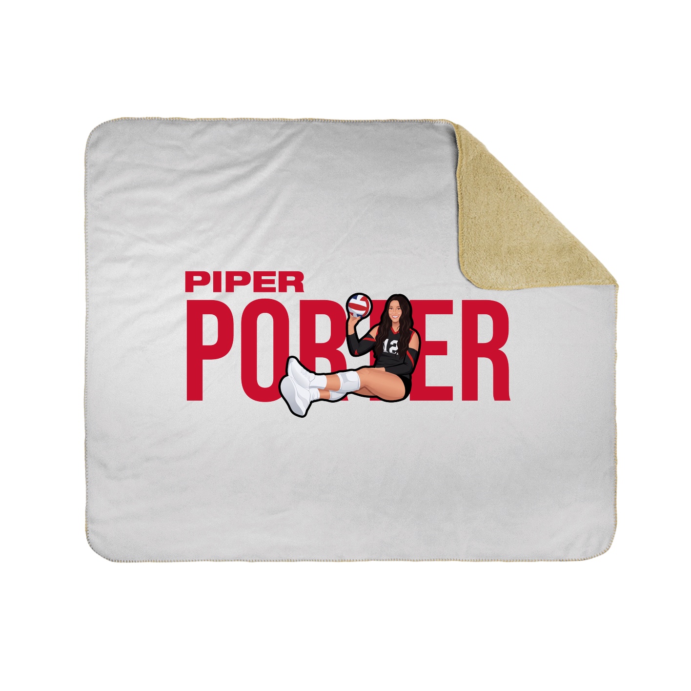 Throw Blanket — Player Name in White