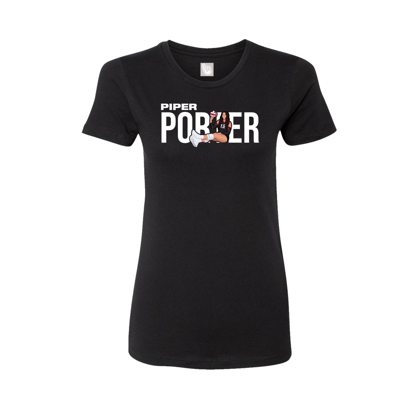 Fitted Women's Tee — Player Name in Black