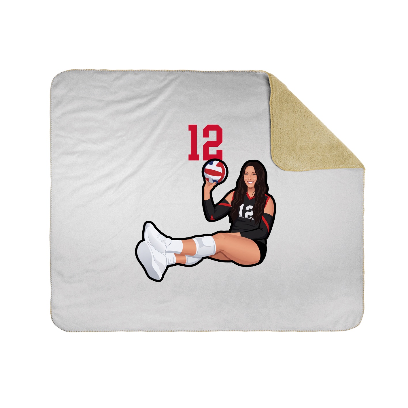 Throw Blanket — Number Top in White
