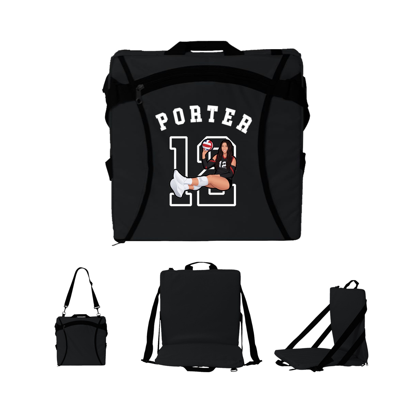 Folding Stadium Seat — Shirsey Arch in Black