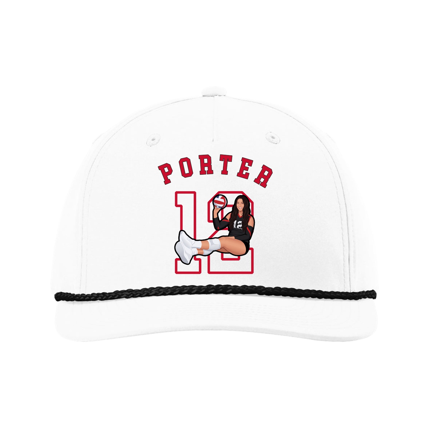 Five-Panel Classic Rope Cap — Shirsey Arch in White