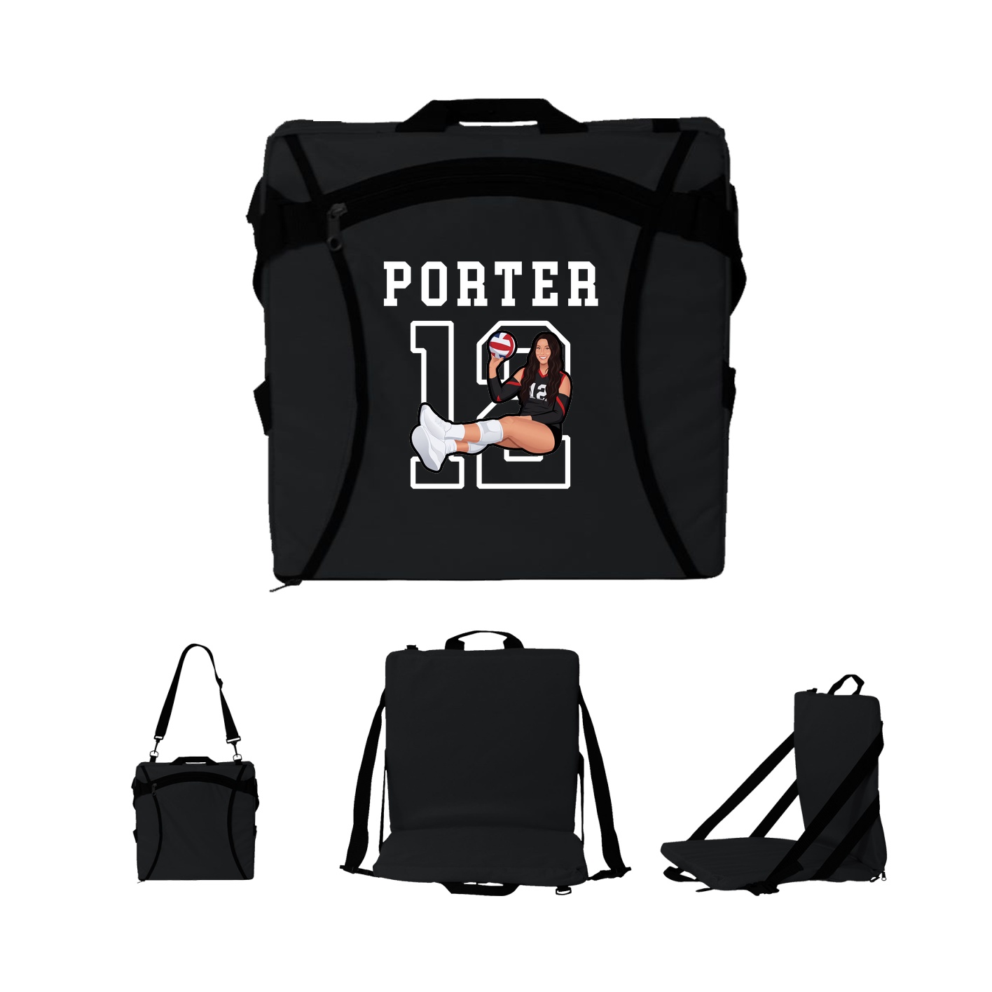 Folding Stadium Seat — Shirsey in Black