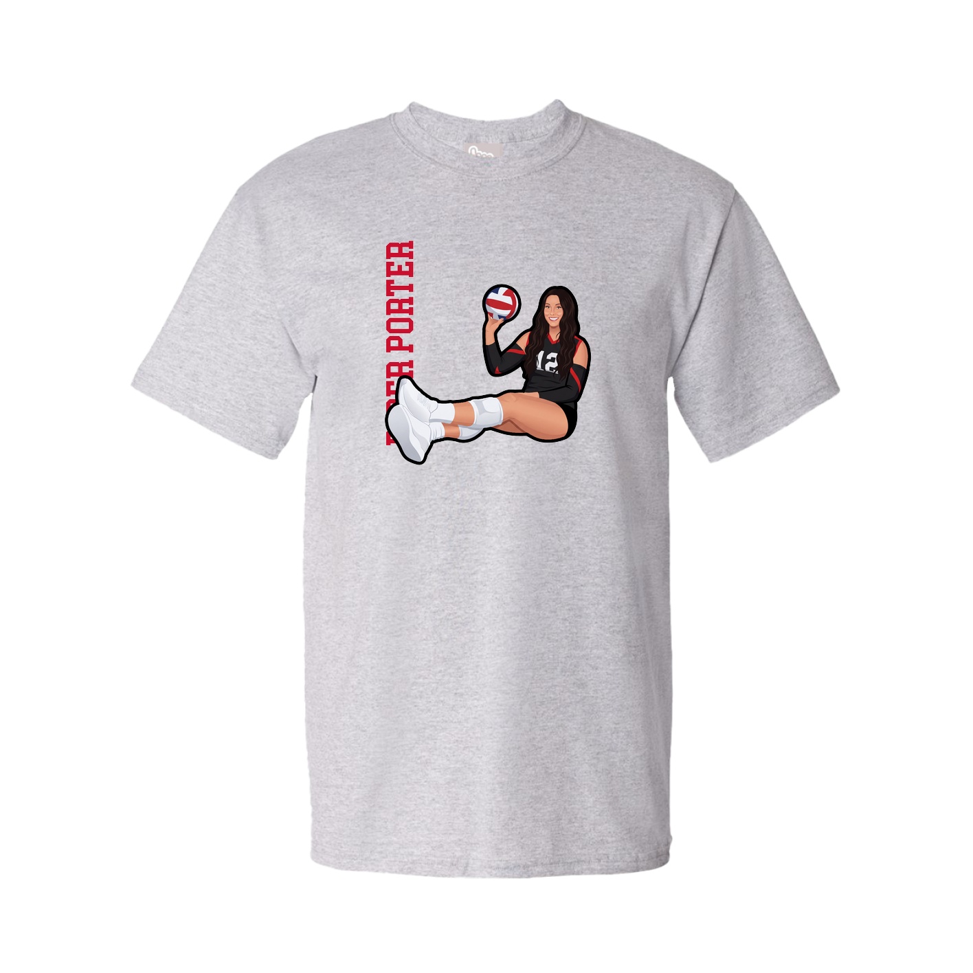 Youth Tee — Name Vertical in Grey