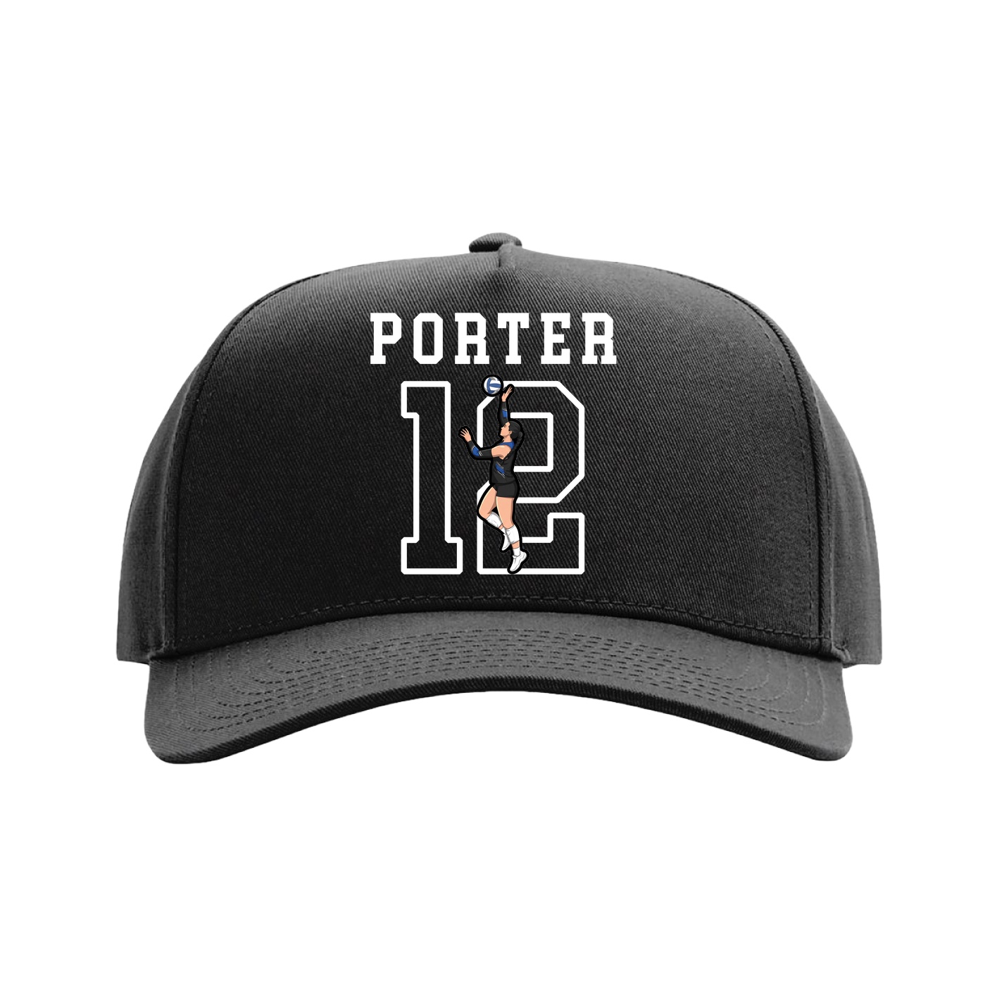 Full Fabric Five-Panel Champ Cap — Shirsey in Black