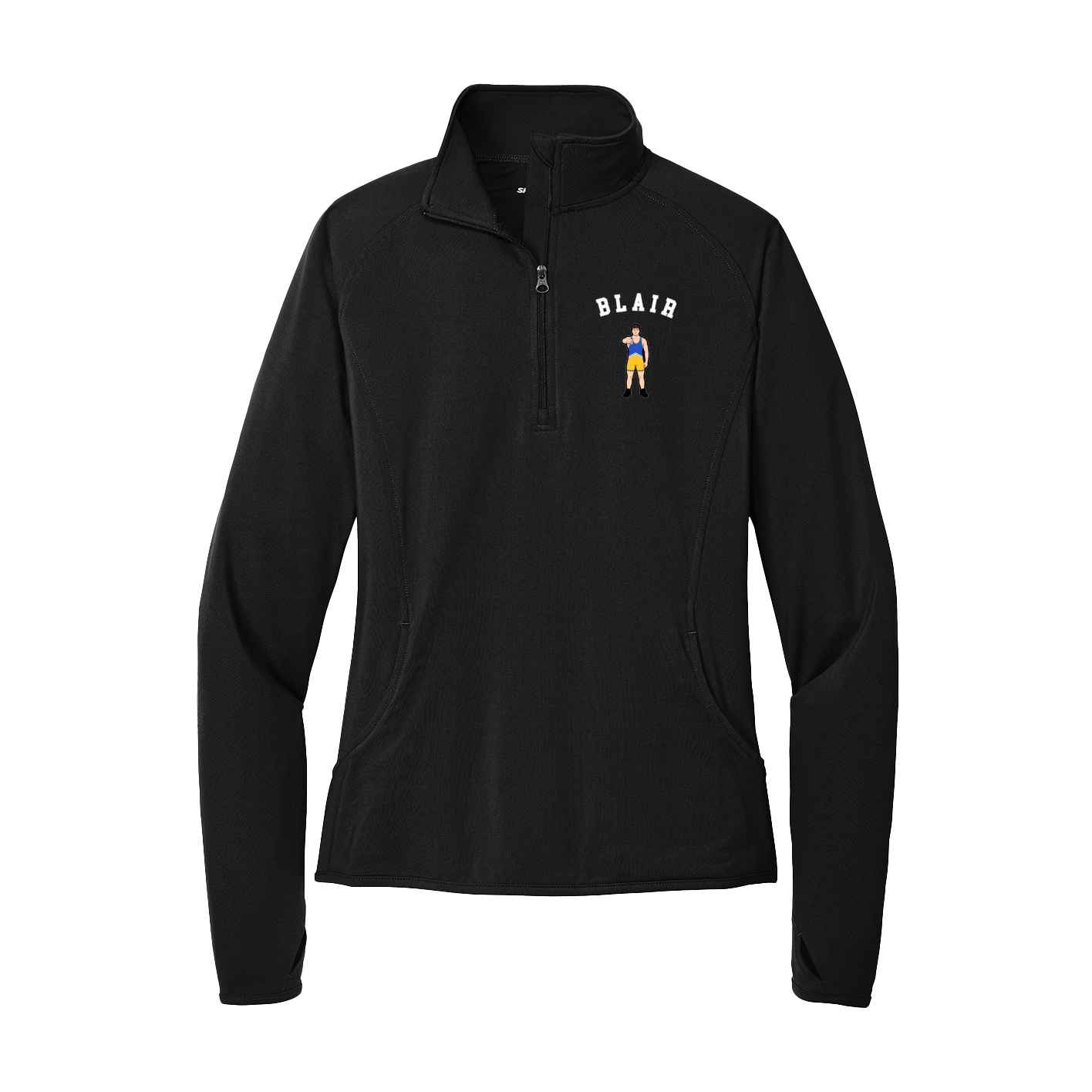 Women's Q-Zip Pullover — Shirsey Arch in Black