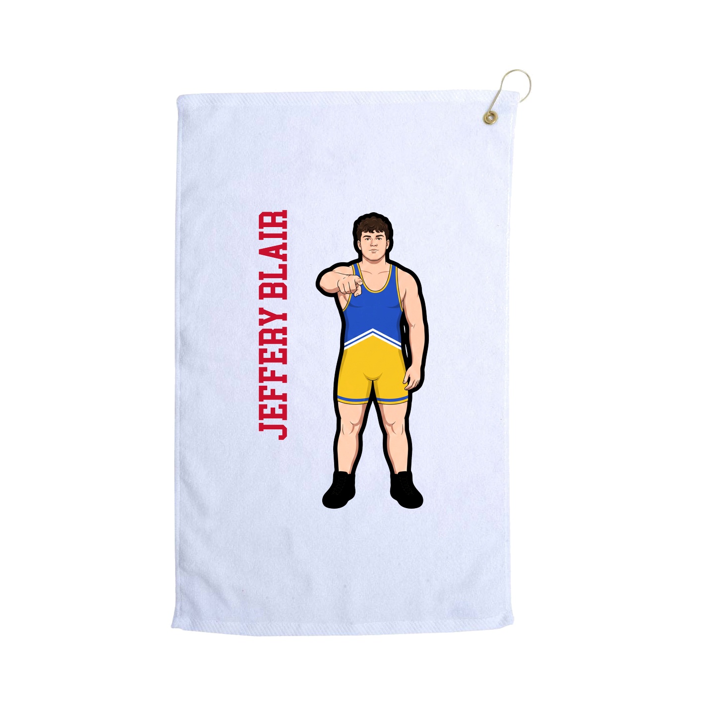 Golf Towel — Name Vertical in White