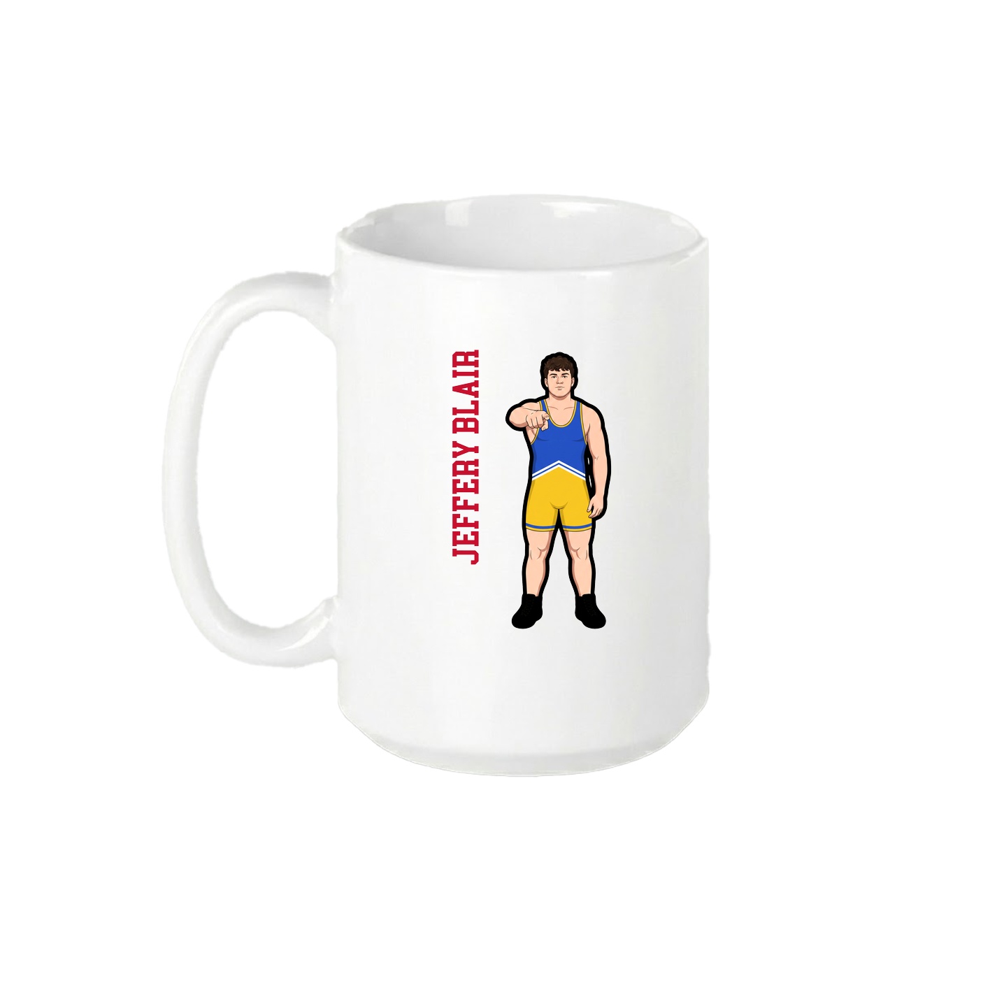 15oz Coffee Mug — Name Vertical in White