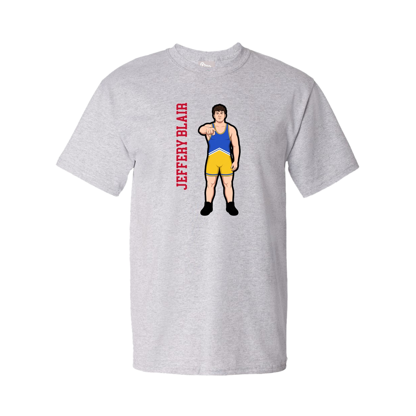 Tee — Name Vertical in Grey